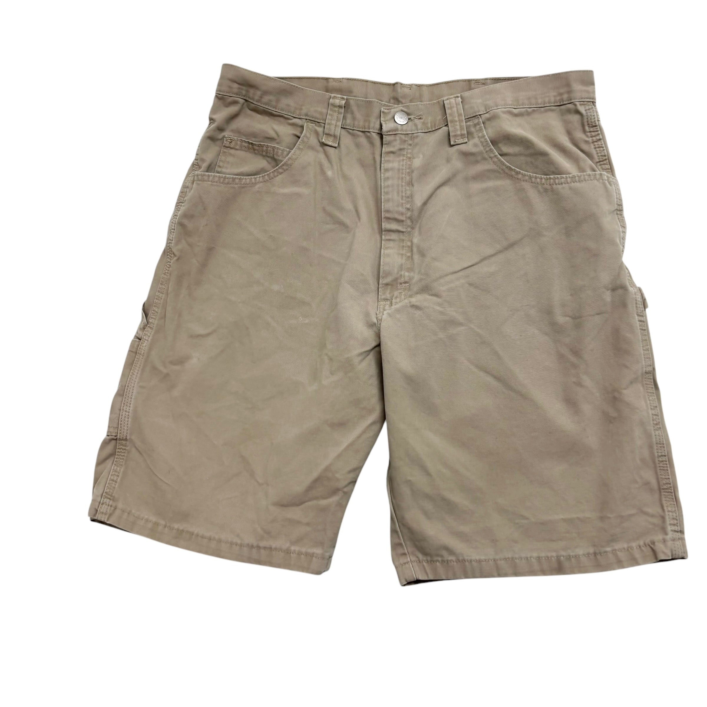 Wrangler Baggy Jorts W36 Mens Beige Canvas Shorts Relaxed Carpenter (F)