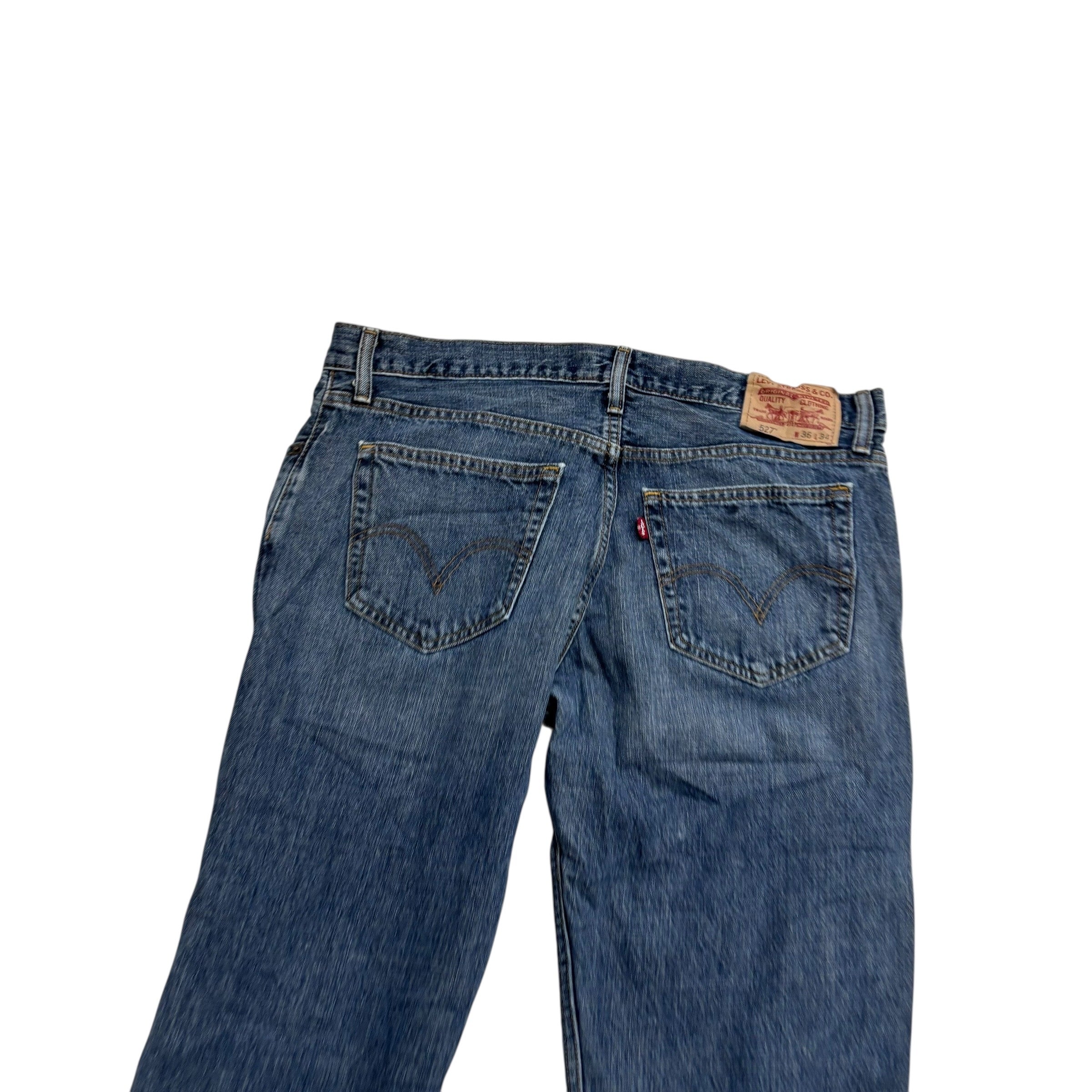 Levis 527 Jeans W36 L34 Mens Mid Blue Regular Bootcut Fit Vintage Denim (E)