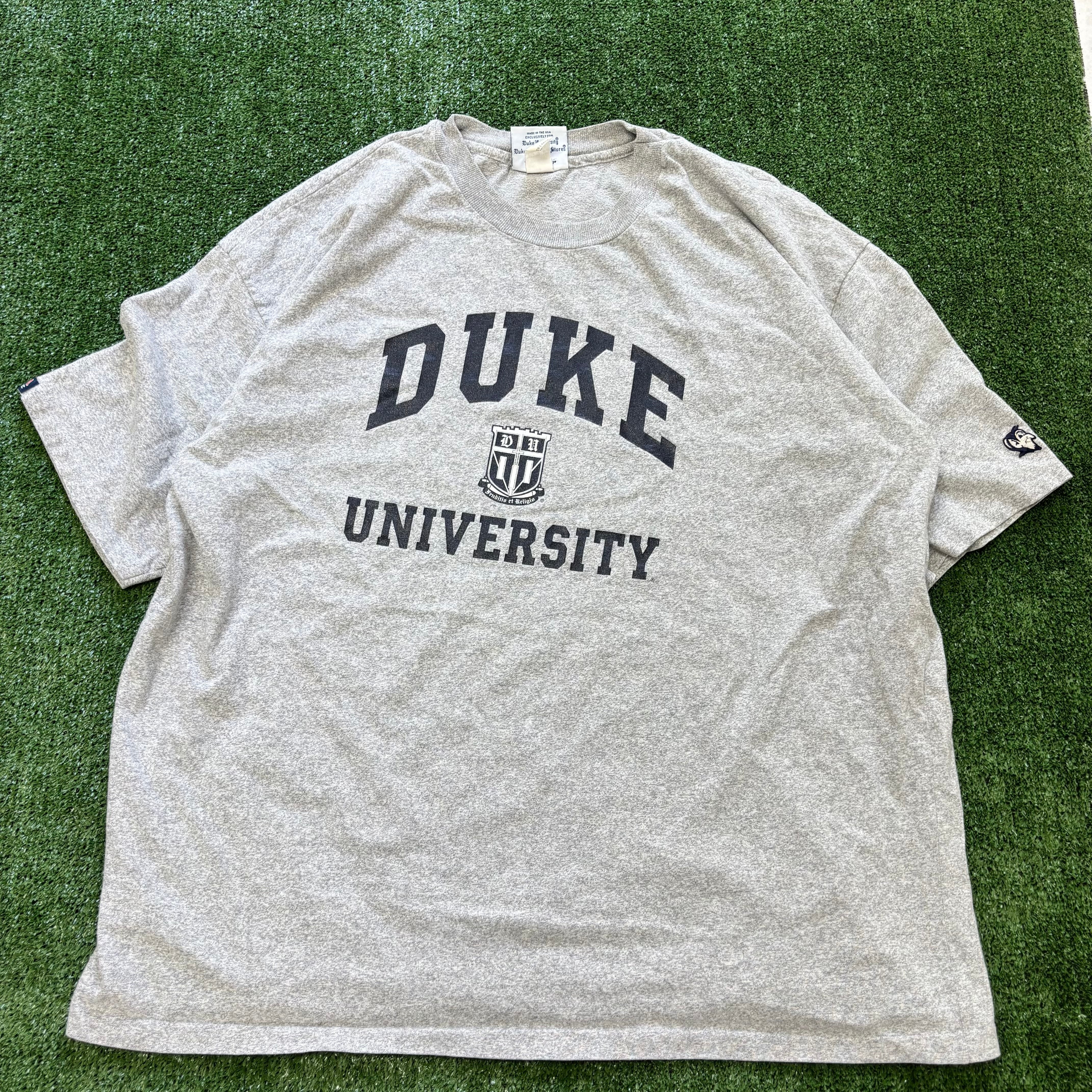 Vintage T Shirt Mens 3XL Grey Single Stitch Graphic Print 90s USA College (E)