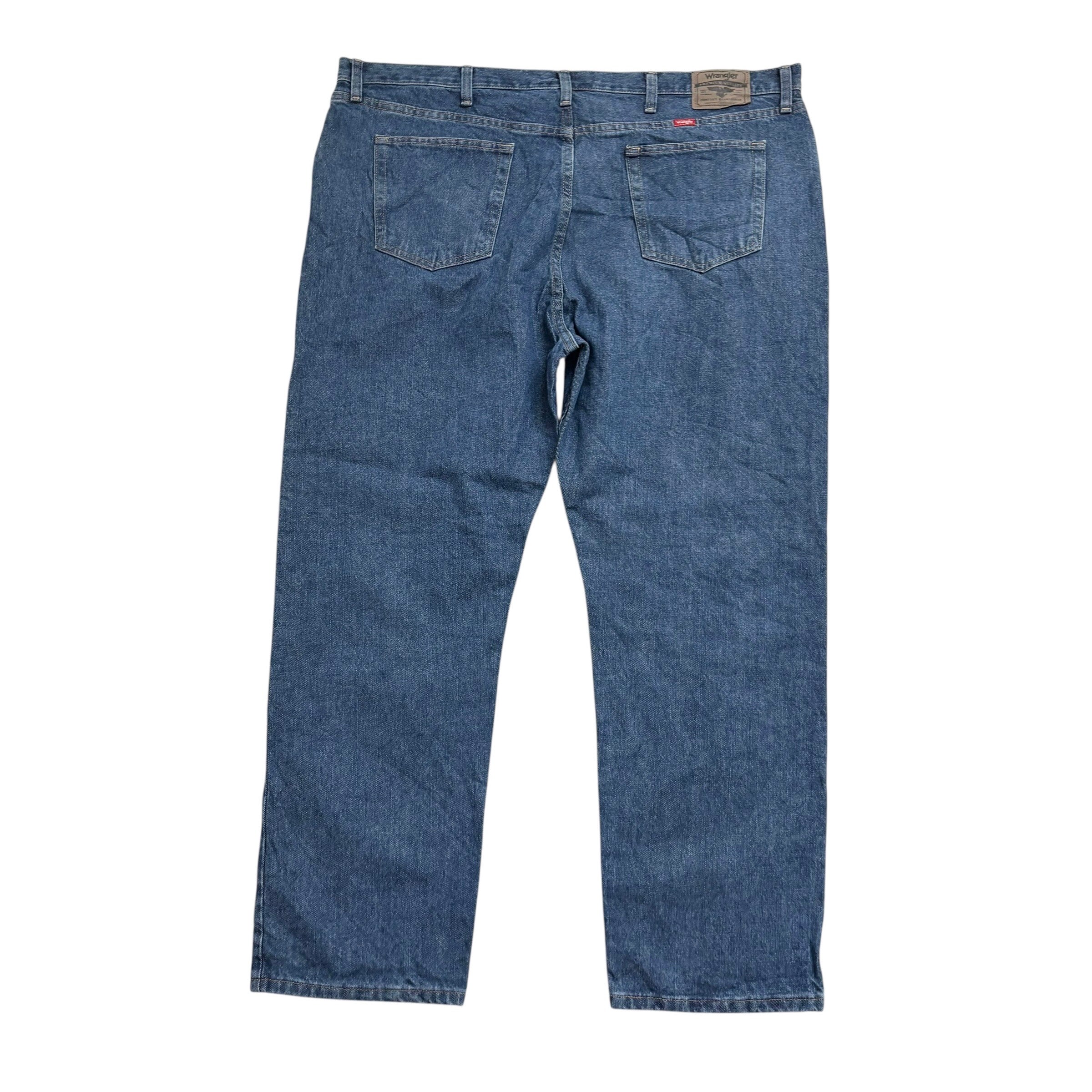Wrangler Jeans W46 L31 Mens Mid Blue Regular Straight Fit Denim (E)