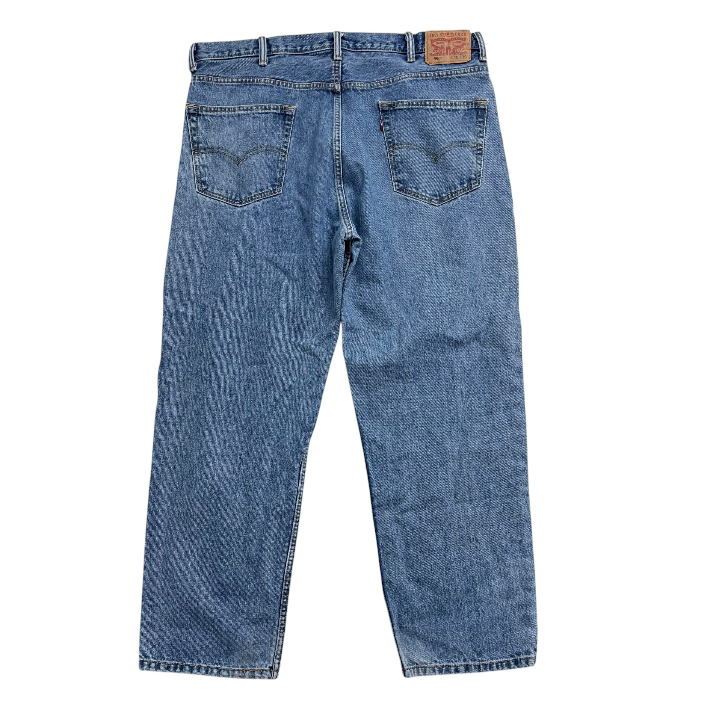 Levis 550 Jeans W40 L30 Mens Mid Blue Baggy Relaxed Straight Fit Denim