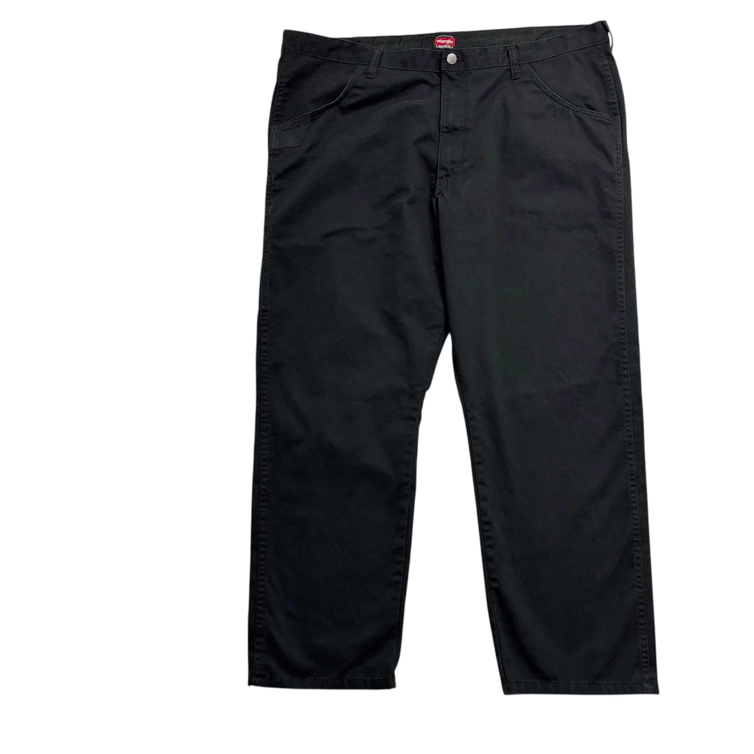 Wrangler Trousers W42 L30 Mens Black Regular Straight Fit Cotton Pants (E)