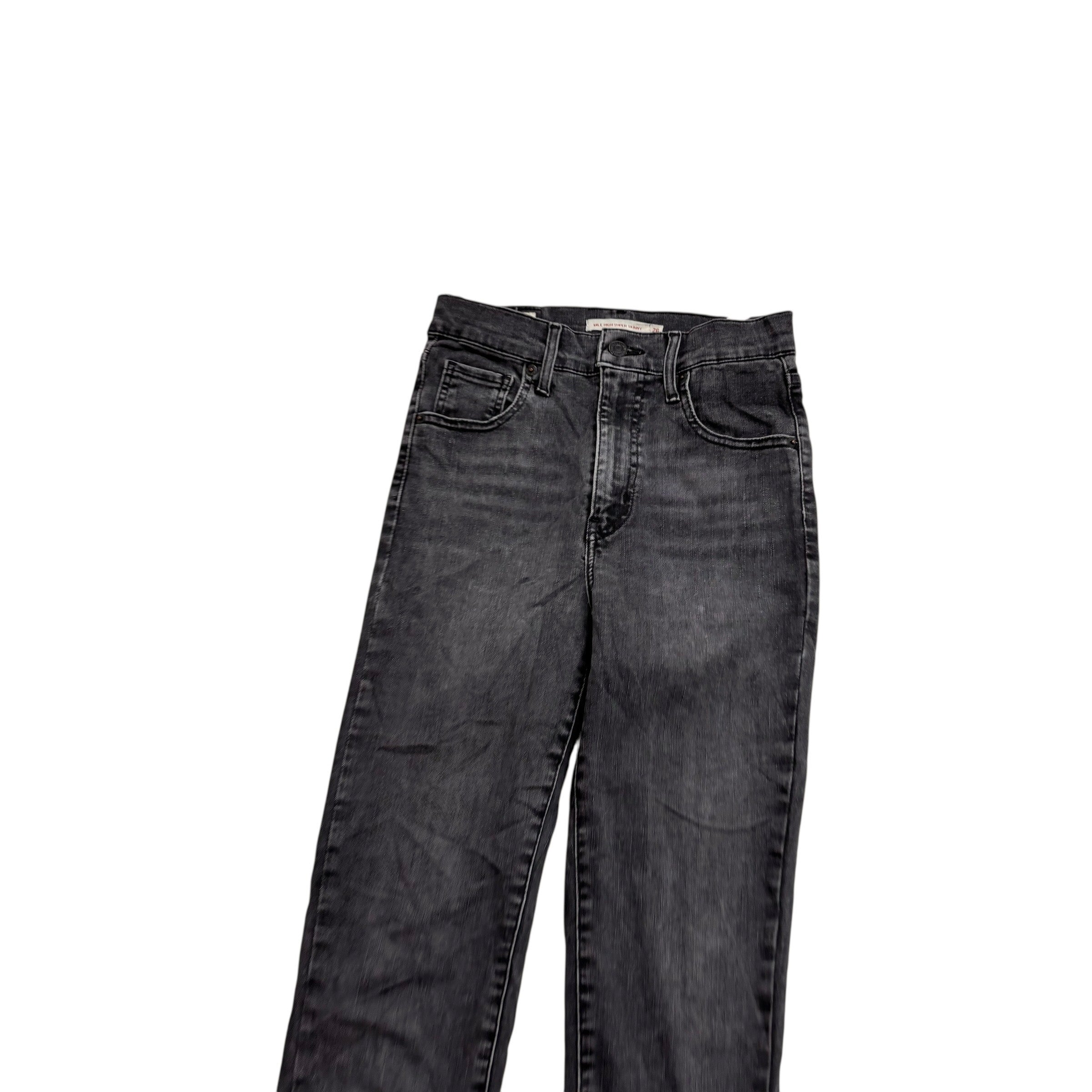Levis Jeans W24 L32 Womens Mile High Super Skinny Black Stretch Denim