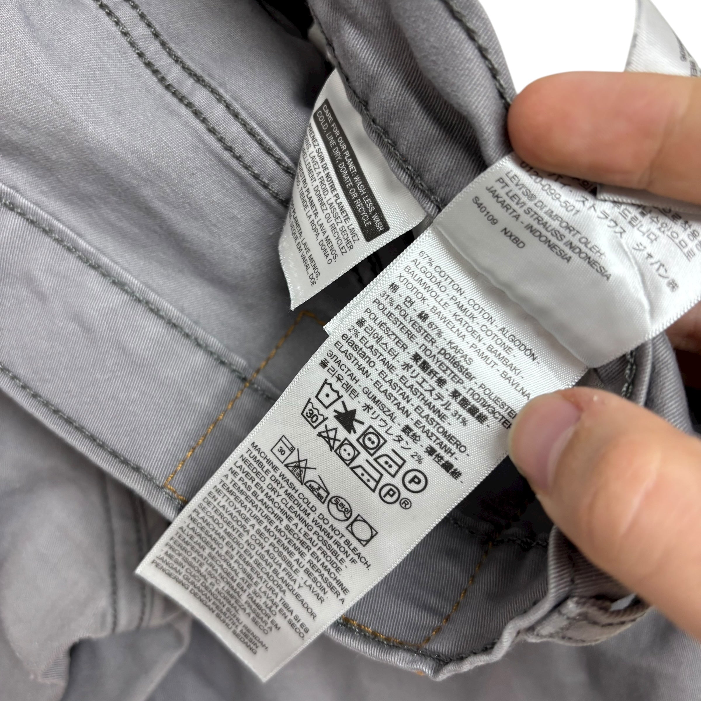 Levis 541 Trousers W33 L30 Mens Grey Athletic Tapered Fit Stretch Pants (F)