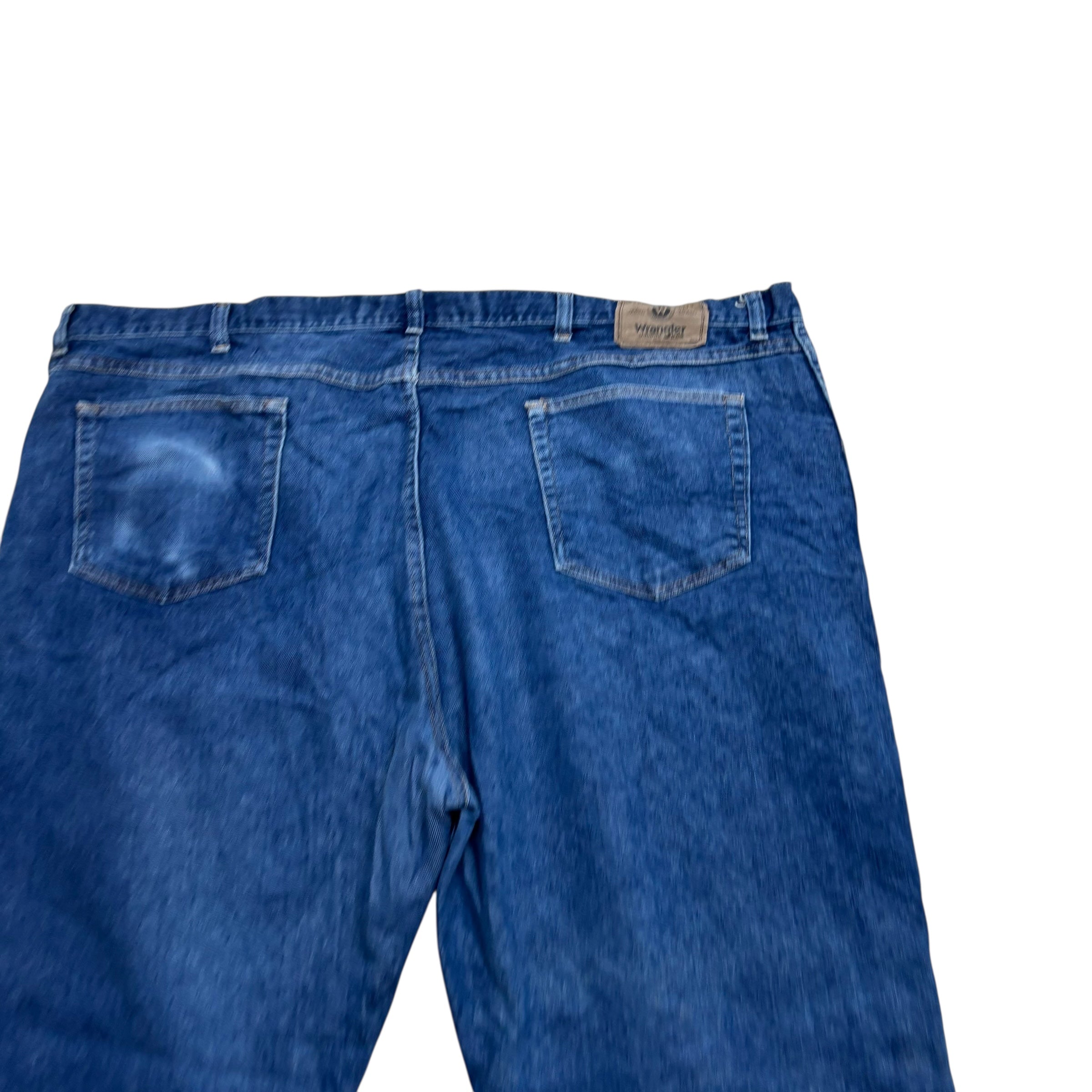 Wrangler Jeans W48 L30 Mens Mid Blue Regular Straight Fit Denim