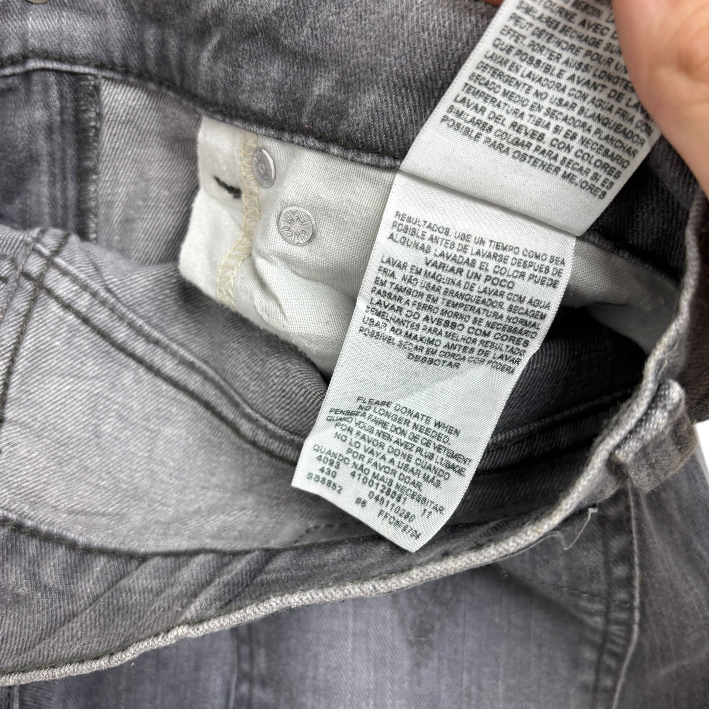 Levis 511 Jeans W32 L32 Mens Grey Slim Fit Stretch Vintage Denim (E)