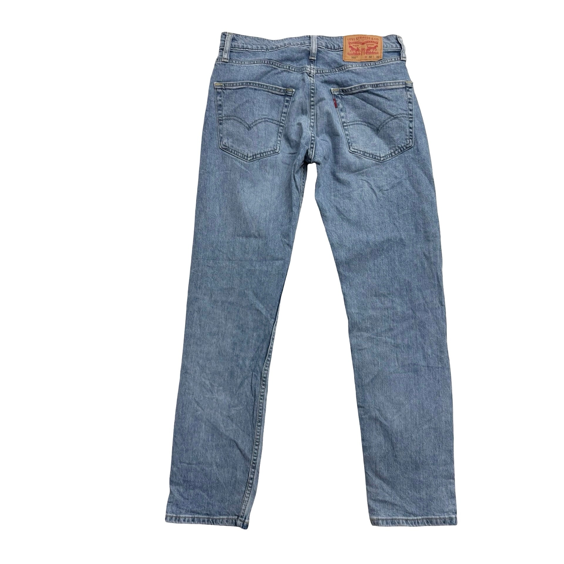 Levis 502 Jeans W30 L31 Mens Light Blue Regular Tapered Fit Stretch Denim (E)