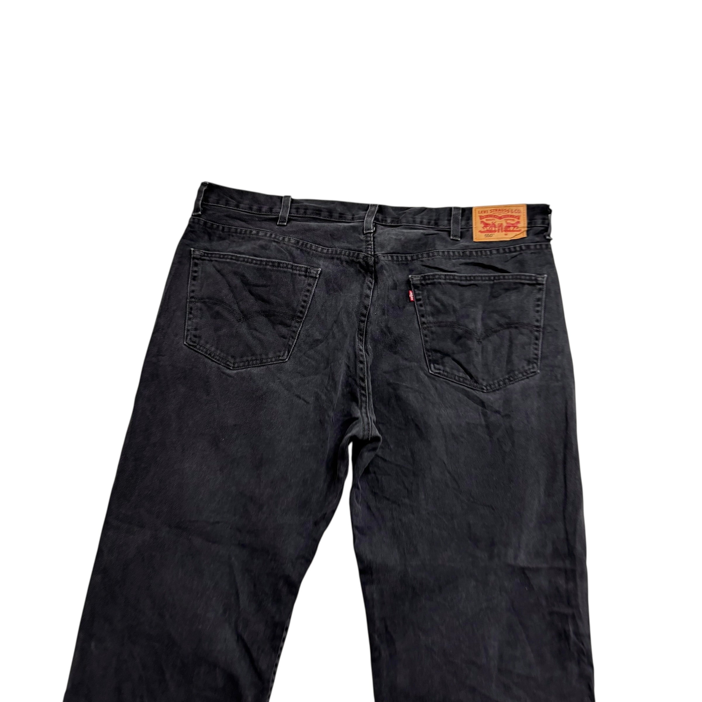 Levis 550 Jeans W44 L29 Mens Black Baggy Relaxed Straight Fit Denim