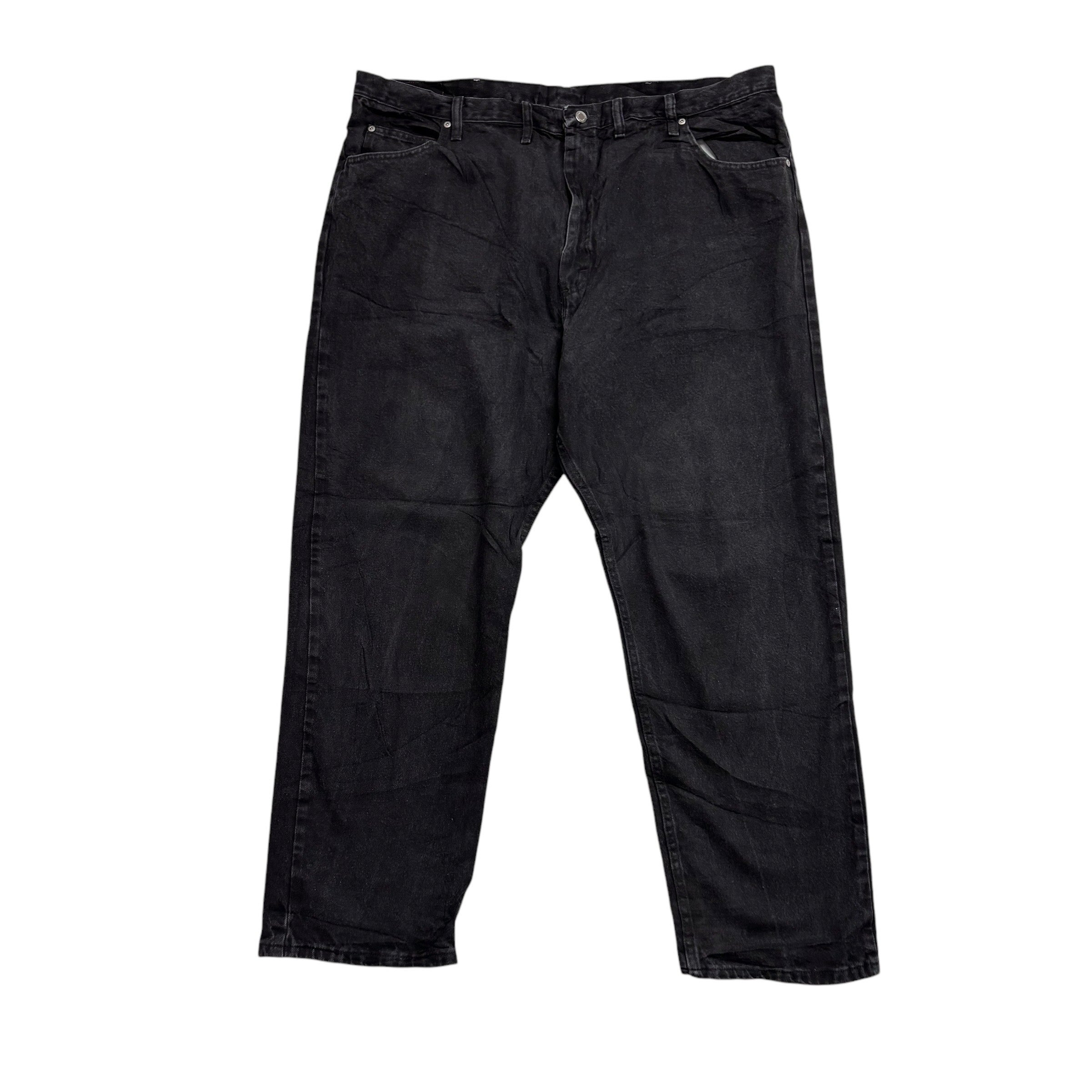 Wrangler Jeans W46 L32 Mens Black Relaxed Straight Fit Vintage Denim (E)