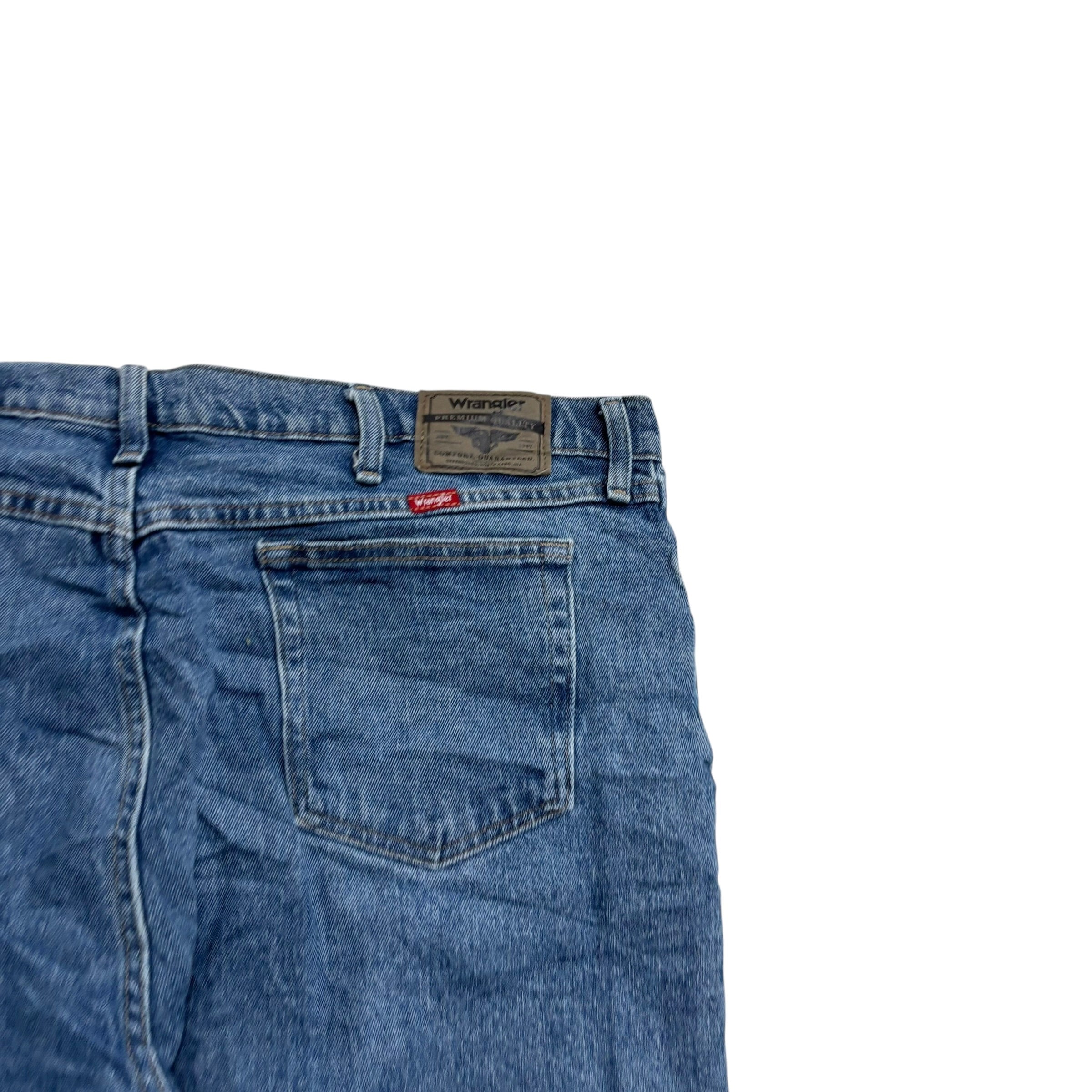 Wrangler Jeans W42 L30 Mens Light Blue Regular Straight Fit Stretch Denim (E)