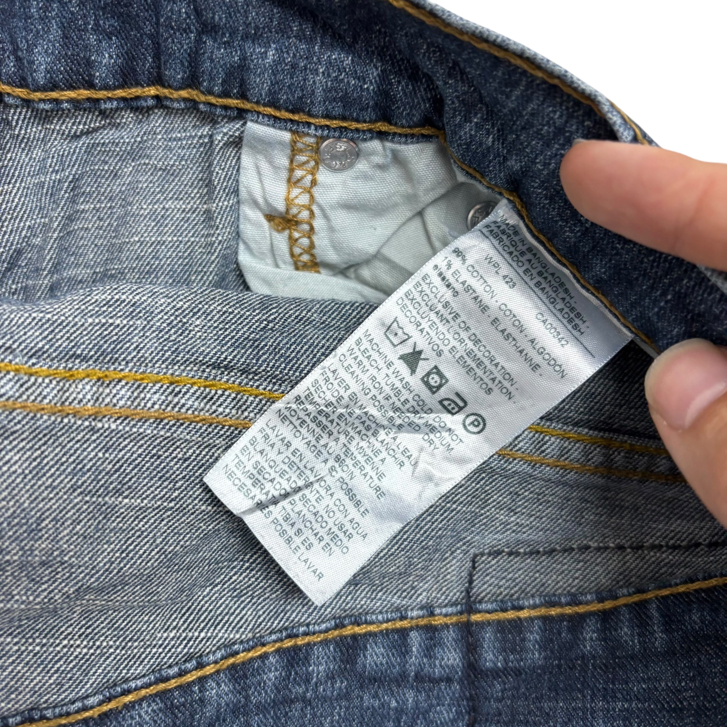 Levis Denizen Jeans W36 L32 Mens Mid Blue Relaxed Straight Fit Stretch (E)