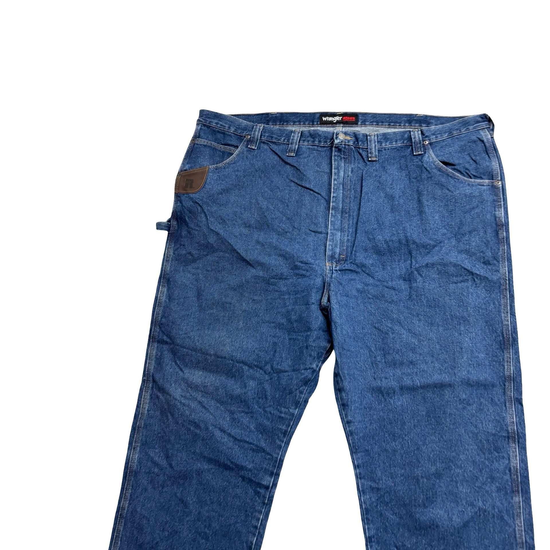 Wrangler Carpenter Jeans W52 L30 Mens Mid Blue Baggy Relaxed Fit Vintage (E)