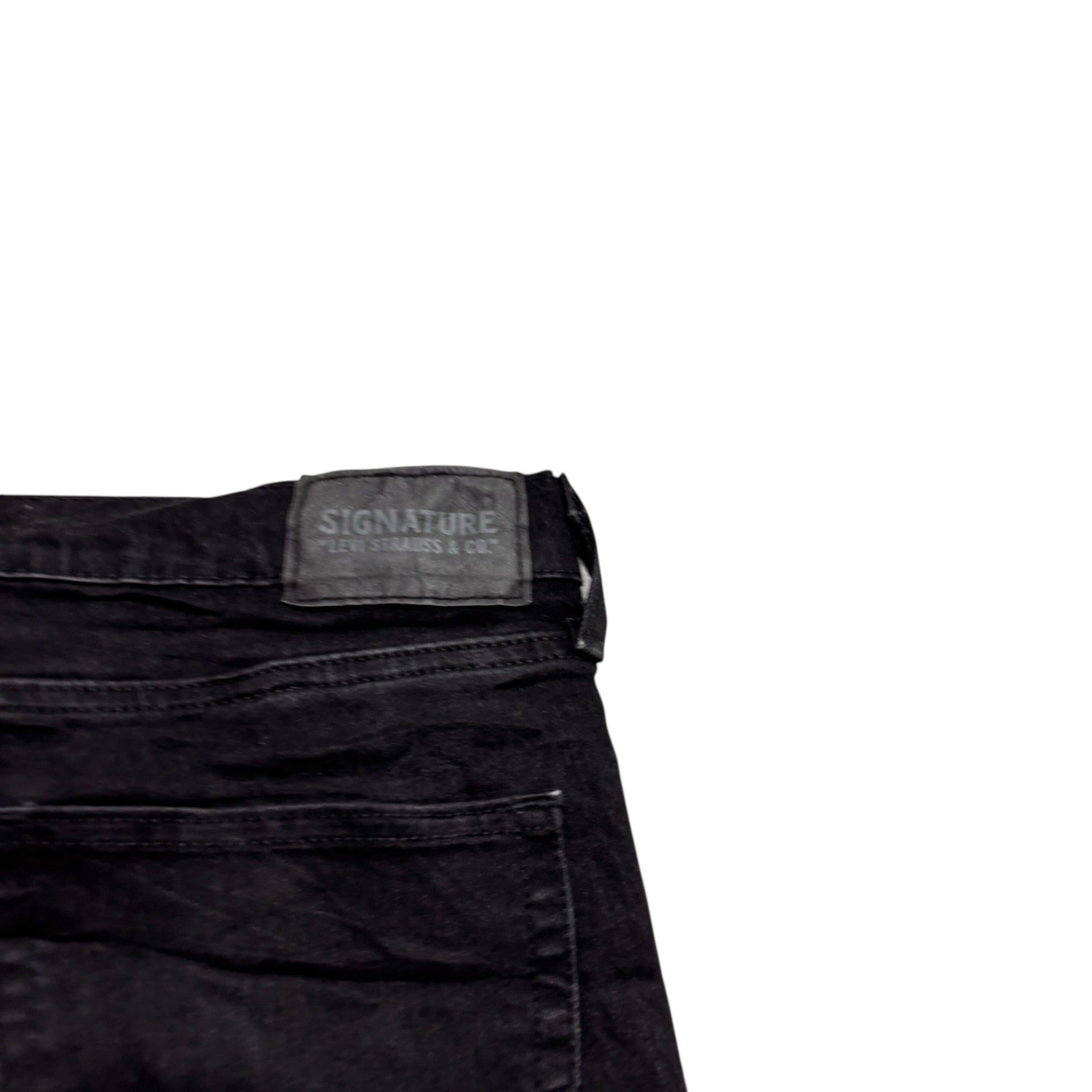 Levis Signature Jeans W34 L30 Mens Black Skinny Fit Stretch Denim (E)