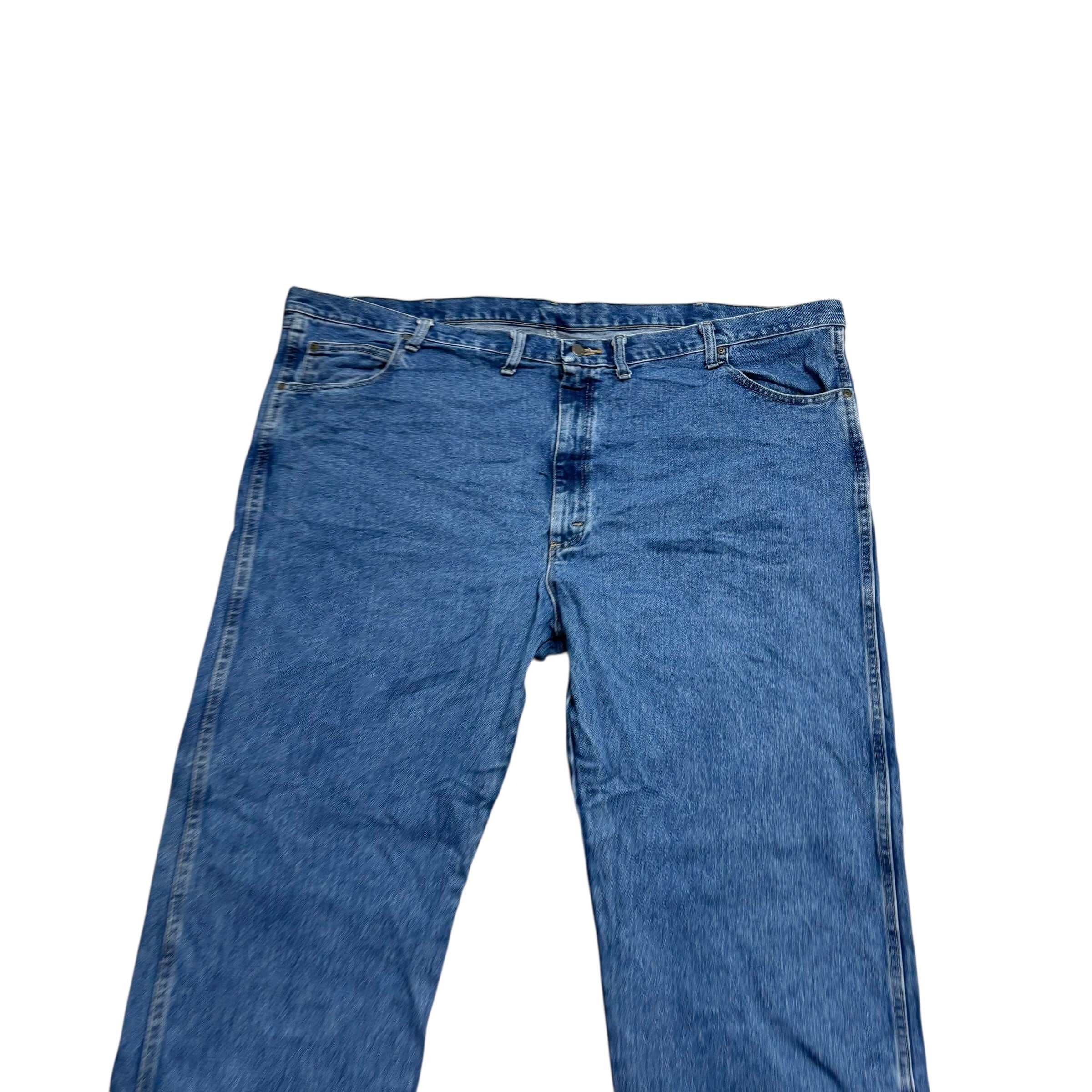 Wrangler Jeans W52 L34 Mens Mid Blue Relaxed Straight Fit Vintage Denim (E)