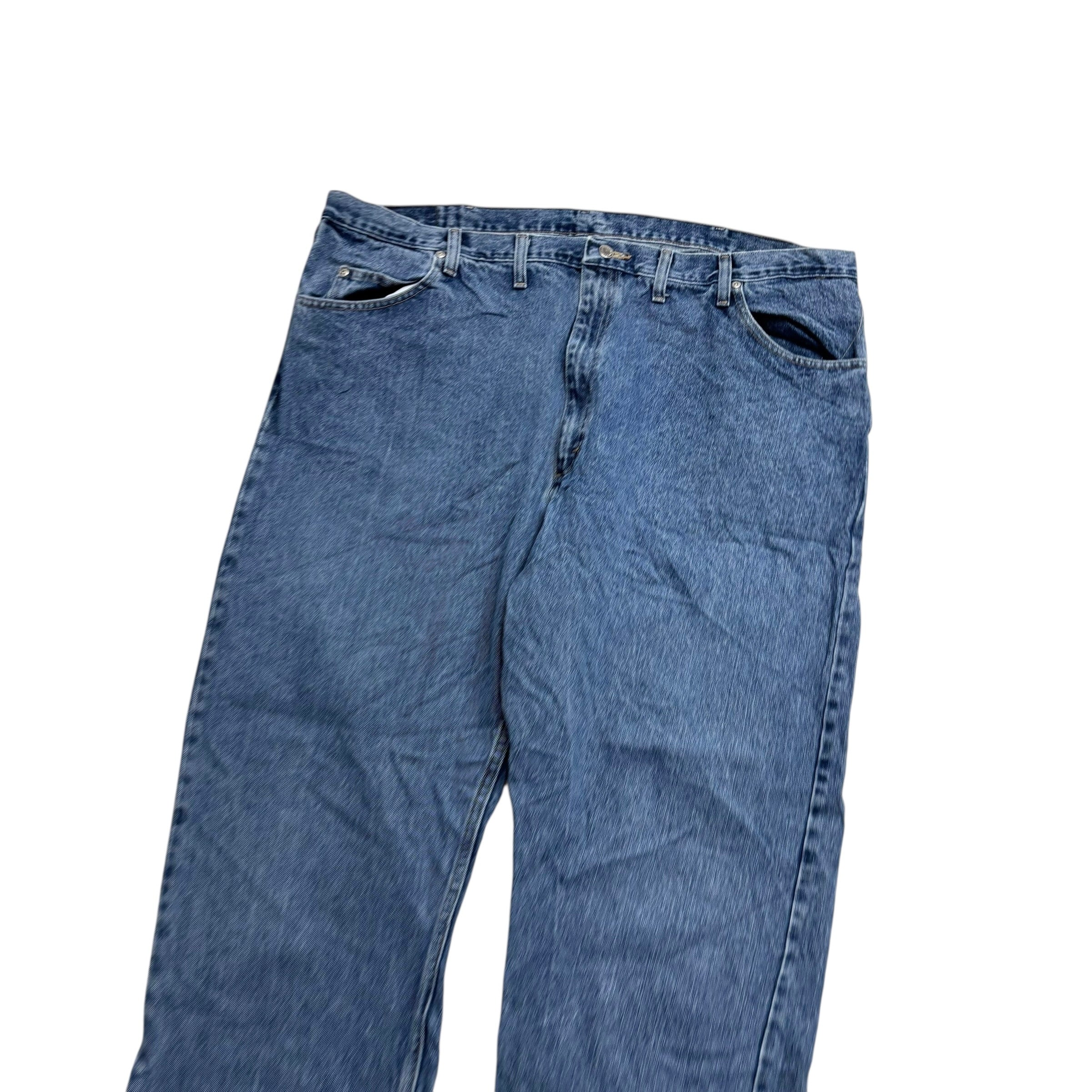 Wrangler Jeans W46 L32 Mens Mid Blue Relaxed Straight Fit Baggy Denim (E)