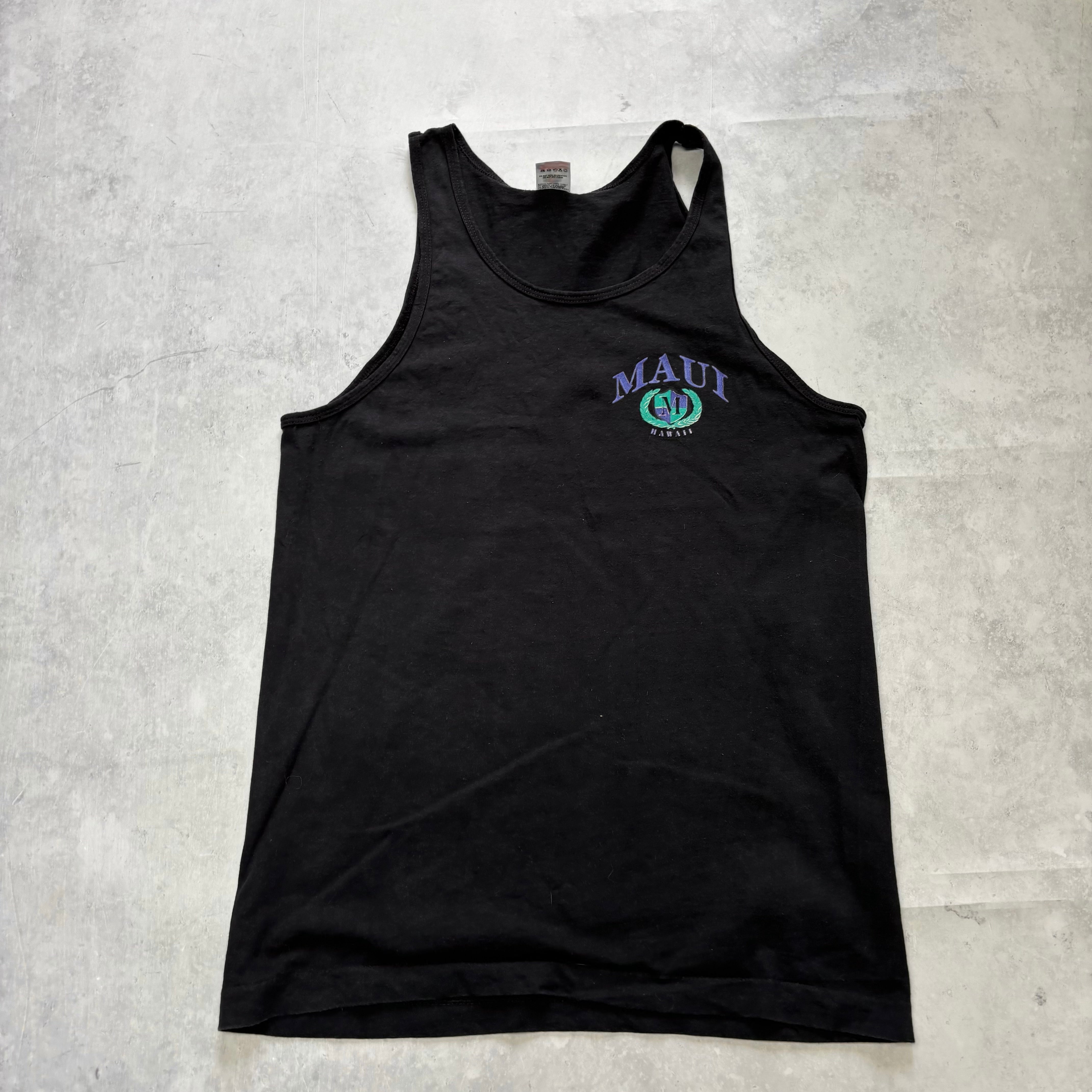 Vintage T Shirt Vest Mens Large Black Single Stitch Graphic Print 90s (E)