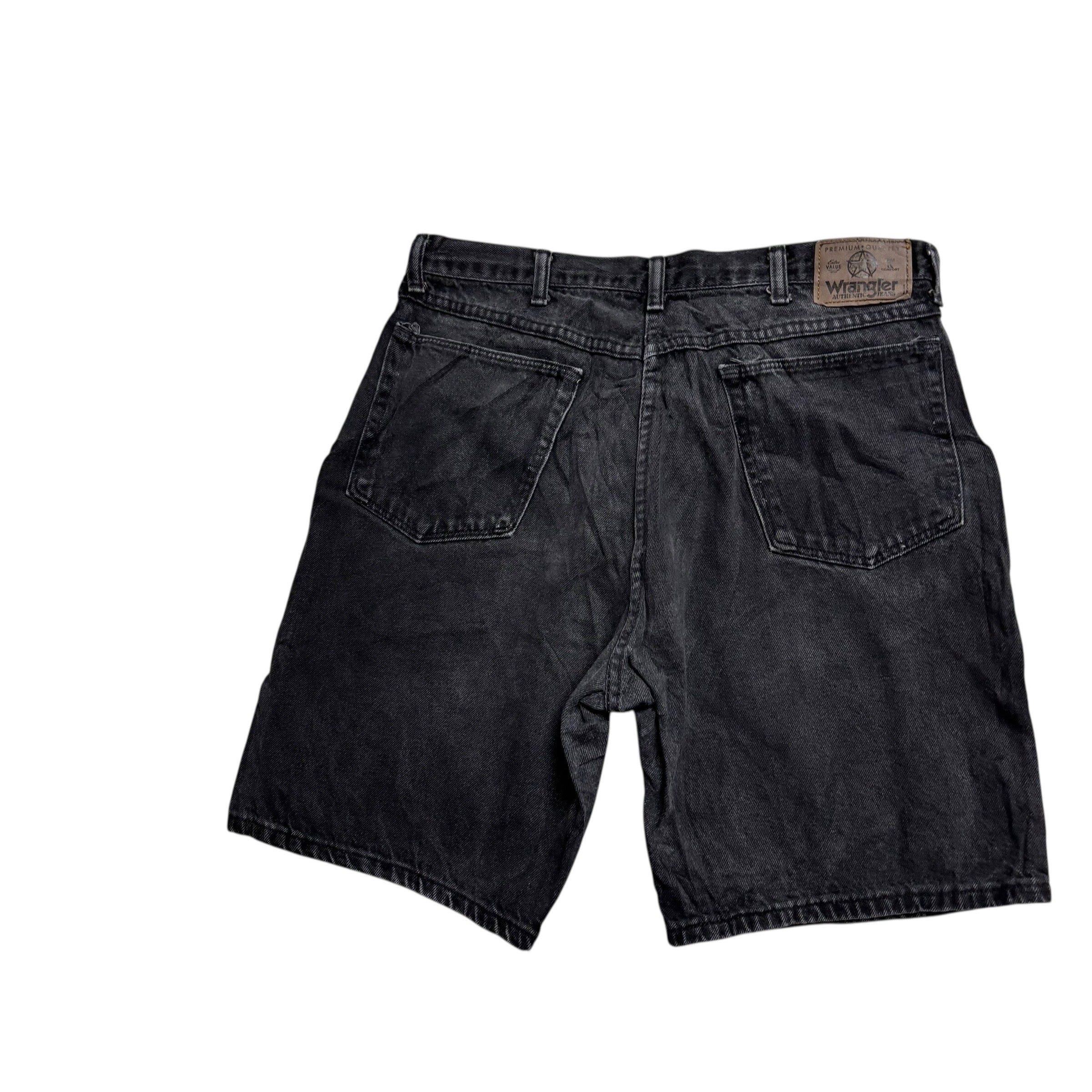 Vintage Wrangler Baggy Jorts W34 Mens Denim Shorts Black Relaxed Fit (E)