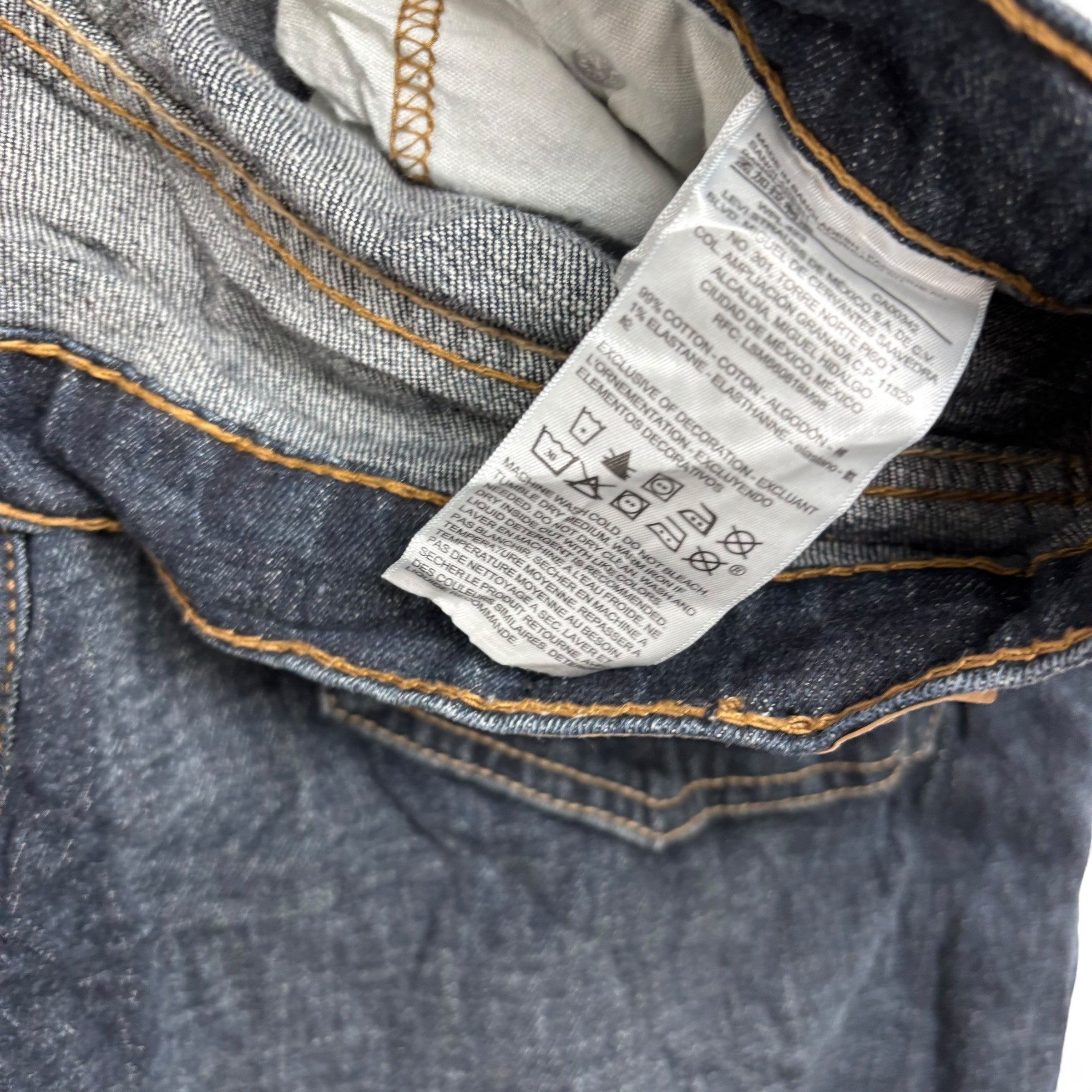 Levis Signature Jeans W36 L34 Mens Dark Blue Regular Straight Fit Stretch (E)