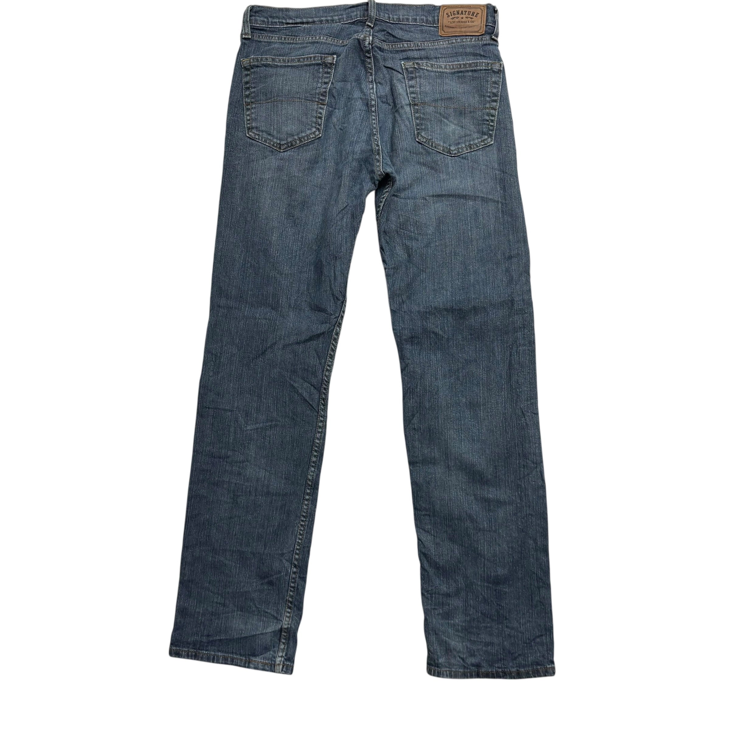 Levis Signature Jeans W34 L34 Mens Dark Blue Regular Straight Fit Stretch