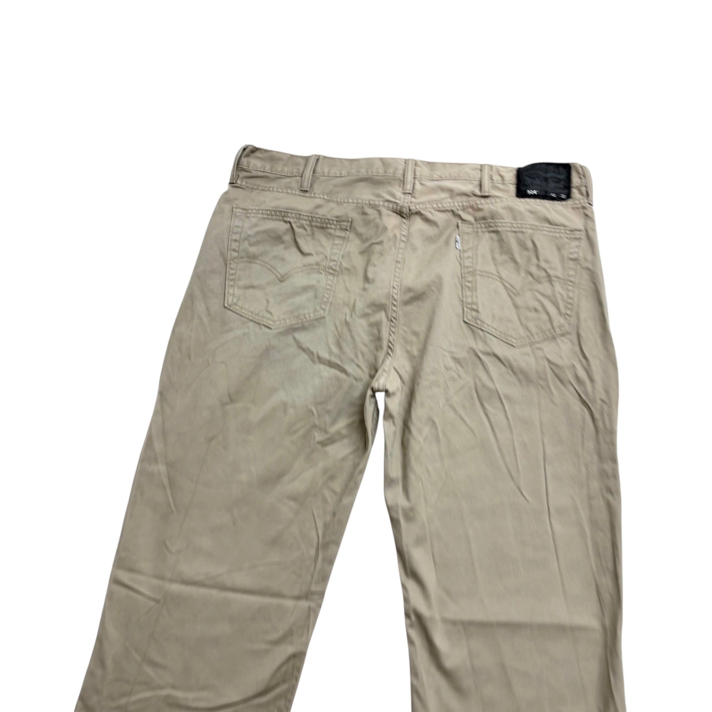 Levis 514 Trousers W42 L32 Mens Cream Regular Straight Fit Cotton Pants