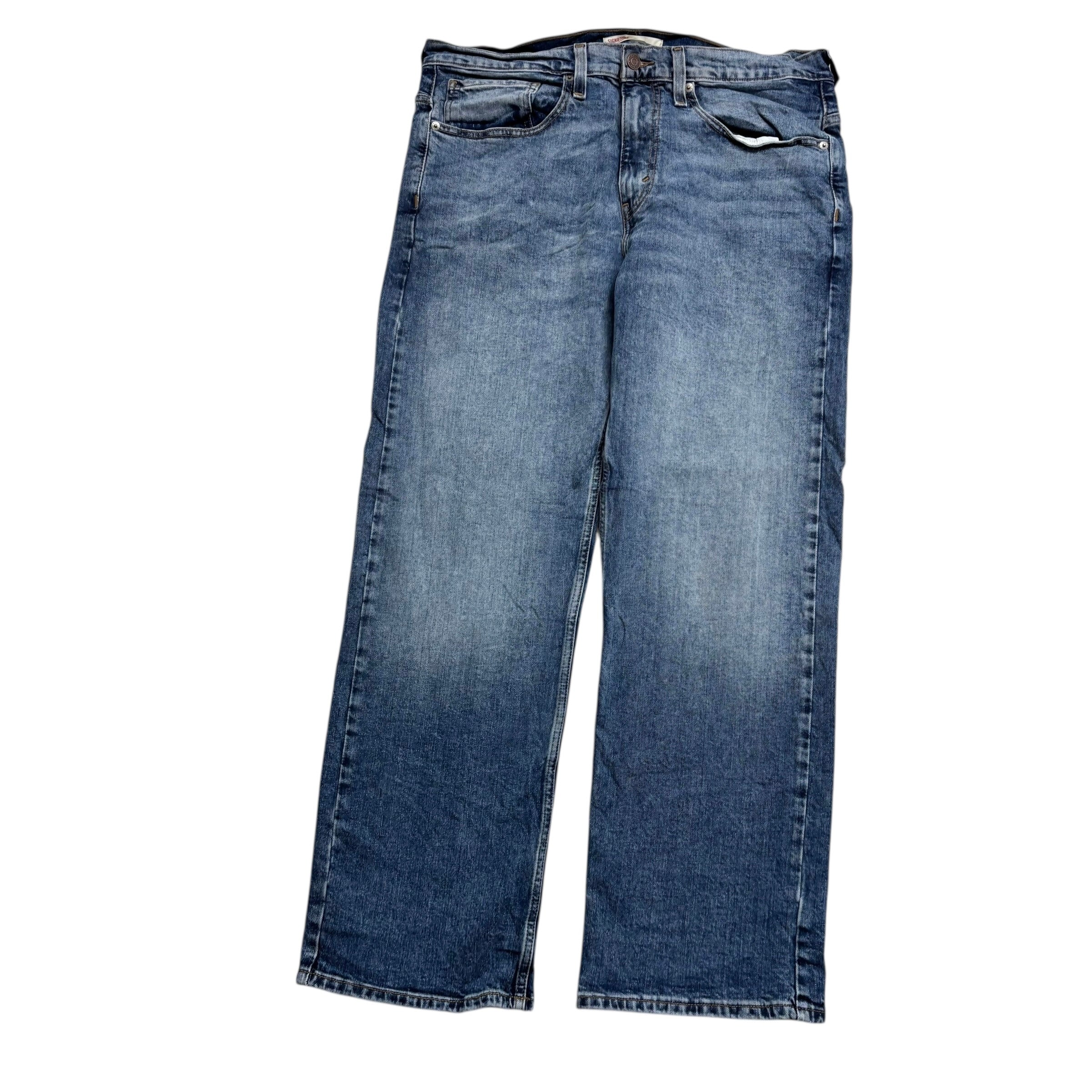 Levis Signature Jeans W34 L30 Mens Mid Blue Baggy Relaxed Fit Stretch