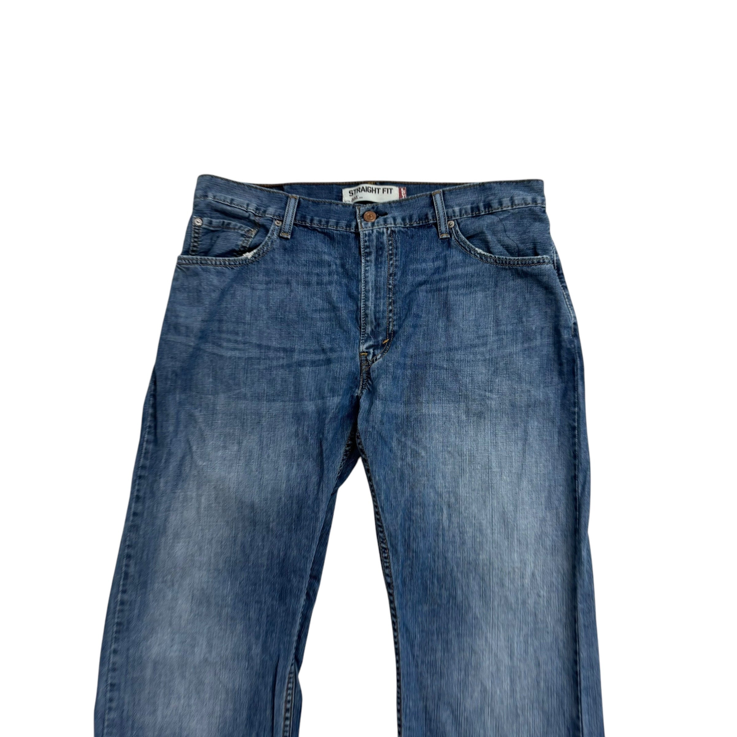 Levis 505 Jeans W36 L30 Mens Mid Blue Regular Straight Fit Vintage Denim