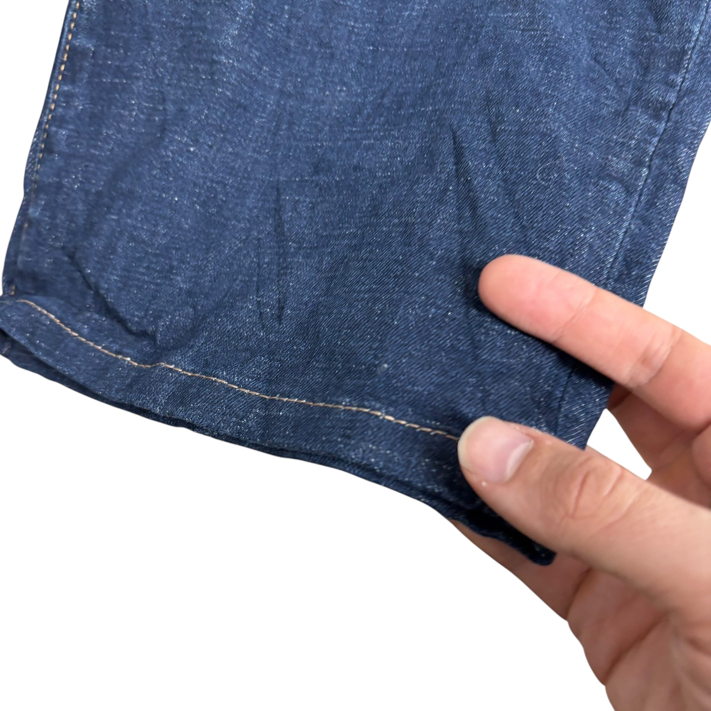 Lee Jeans W42 L25 Mens Dark Blue Relaxed Straight Fit Stretch Denim (E)
