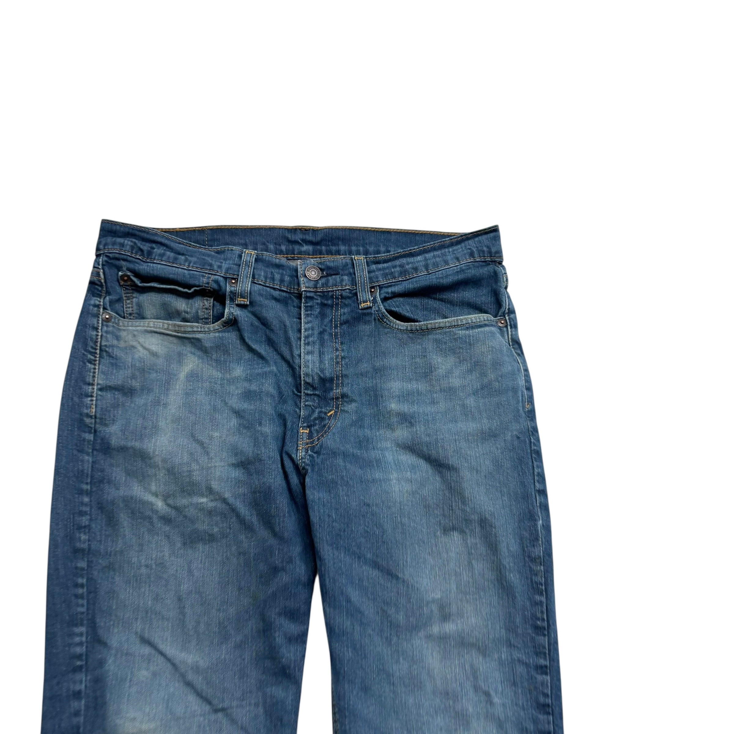 Levis 514 Jeans W34 L30 Mens Dark Blue Regular Straight Fit Stretch Denim (F)