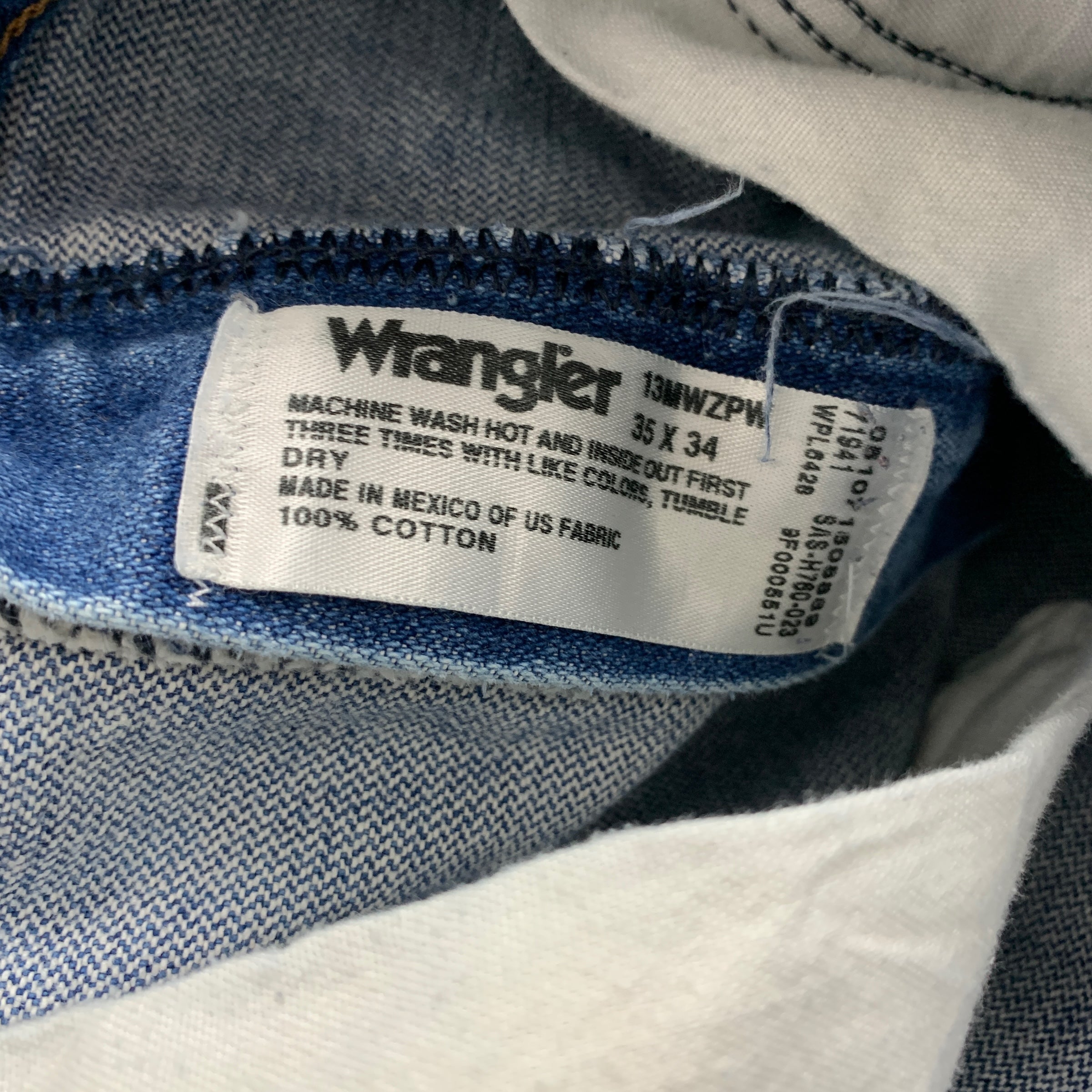 Wrangler Jeans Cowboy Cut W34 L33 Mens Mid Blue 13MWZ Original Fit Vintage