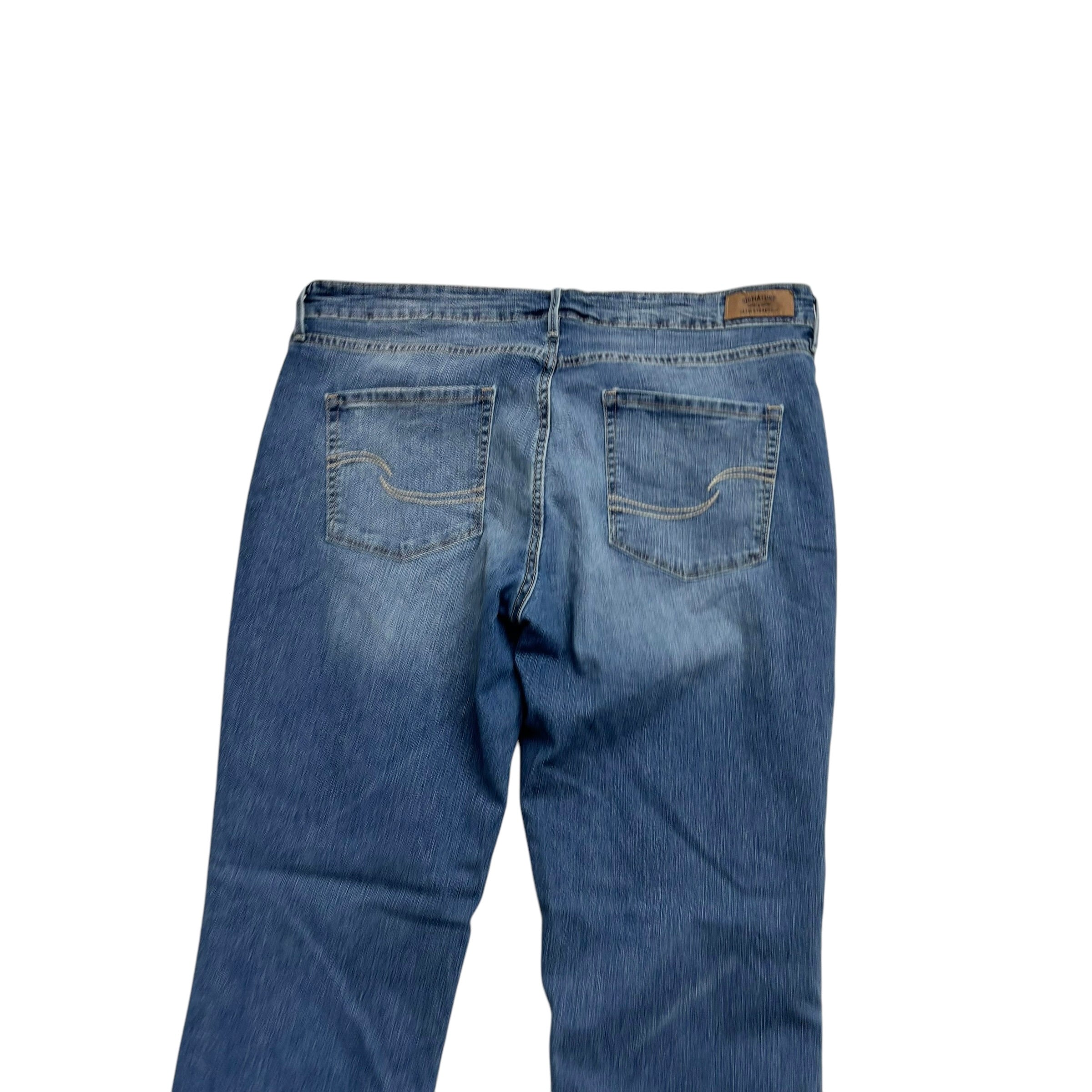 Levis Signature Jeans W34 L31 Womens Regular Straight Fit Mid Blue Stretch (E)