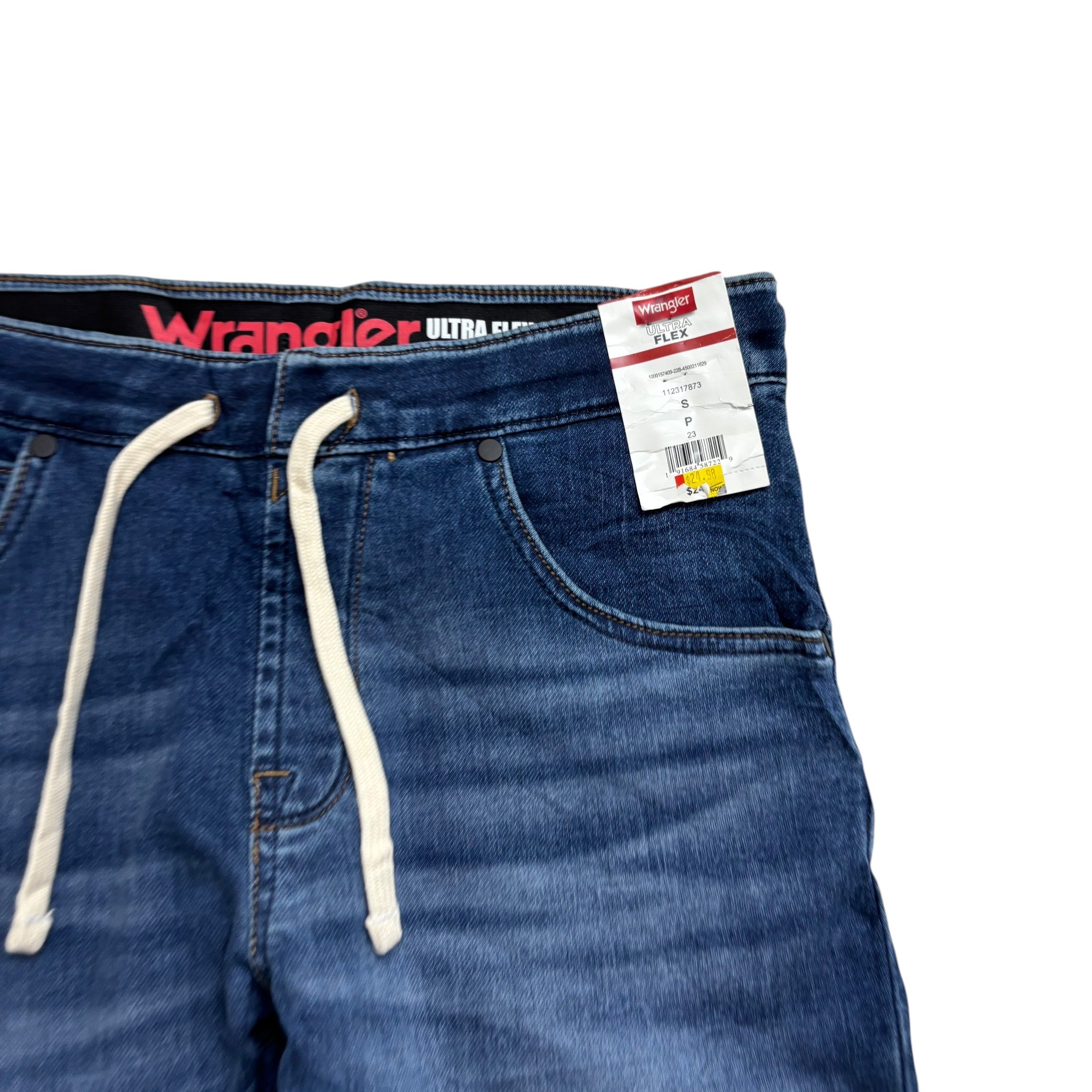 Wrangler Jorts Small W30 Mens Denim Shorts Dark Blue Regular Fit Stretch (E)