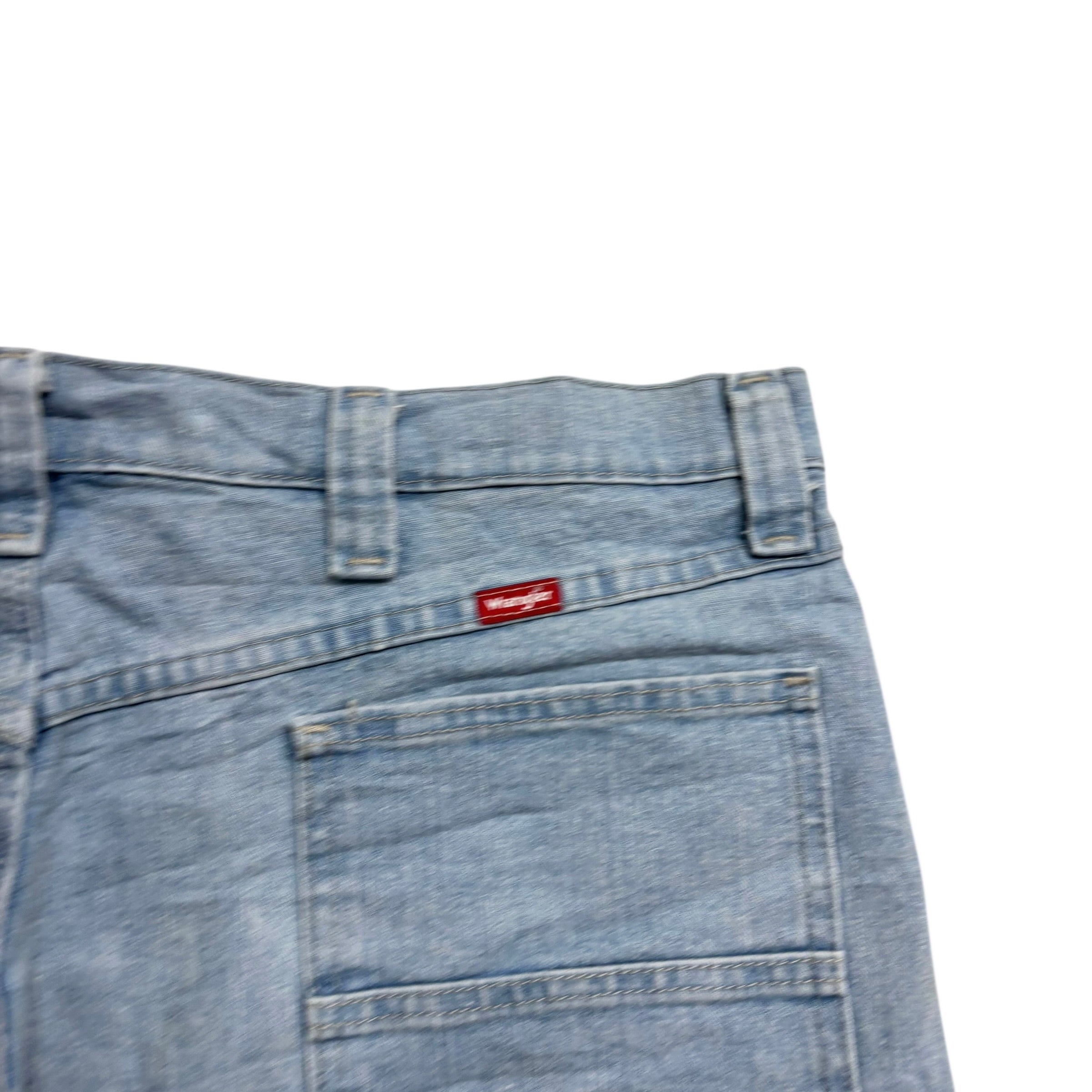 Wrangler Baggy Jorts W38 Mens Denim Shorts Light Blue Relaxed Carpenter (E)