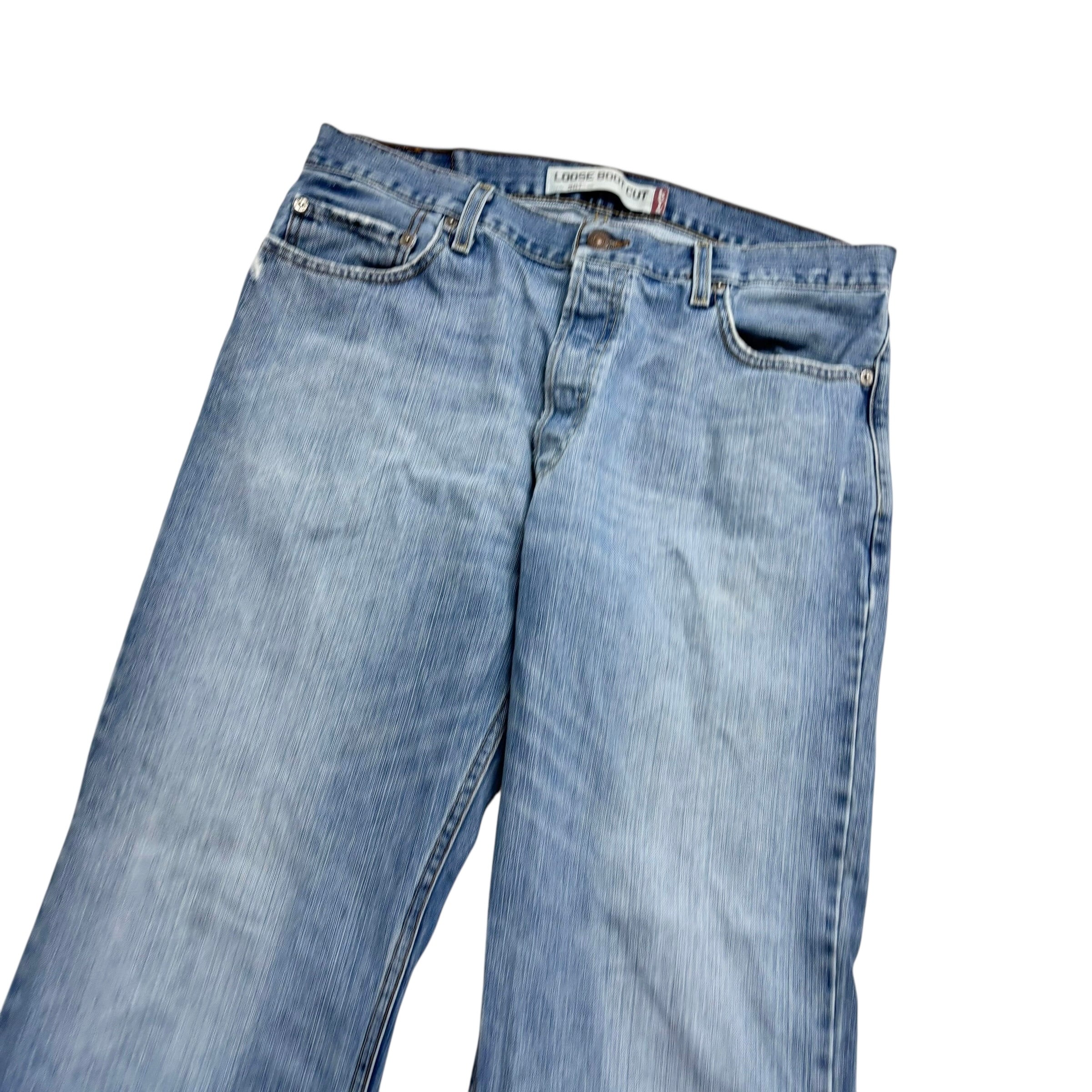 Levis 567 Jeans W34 L31 Mens Light Blue Baggy Relaxed Bootcut Fit Vintage (F)