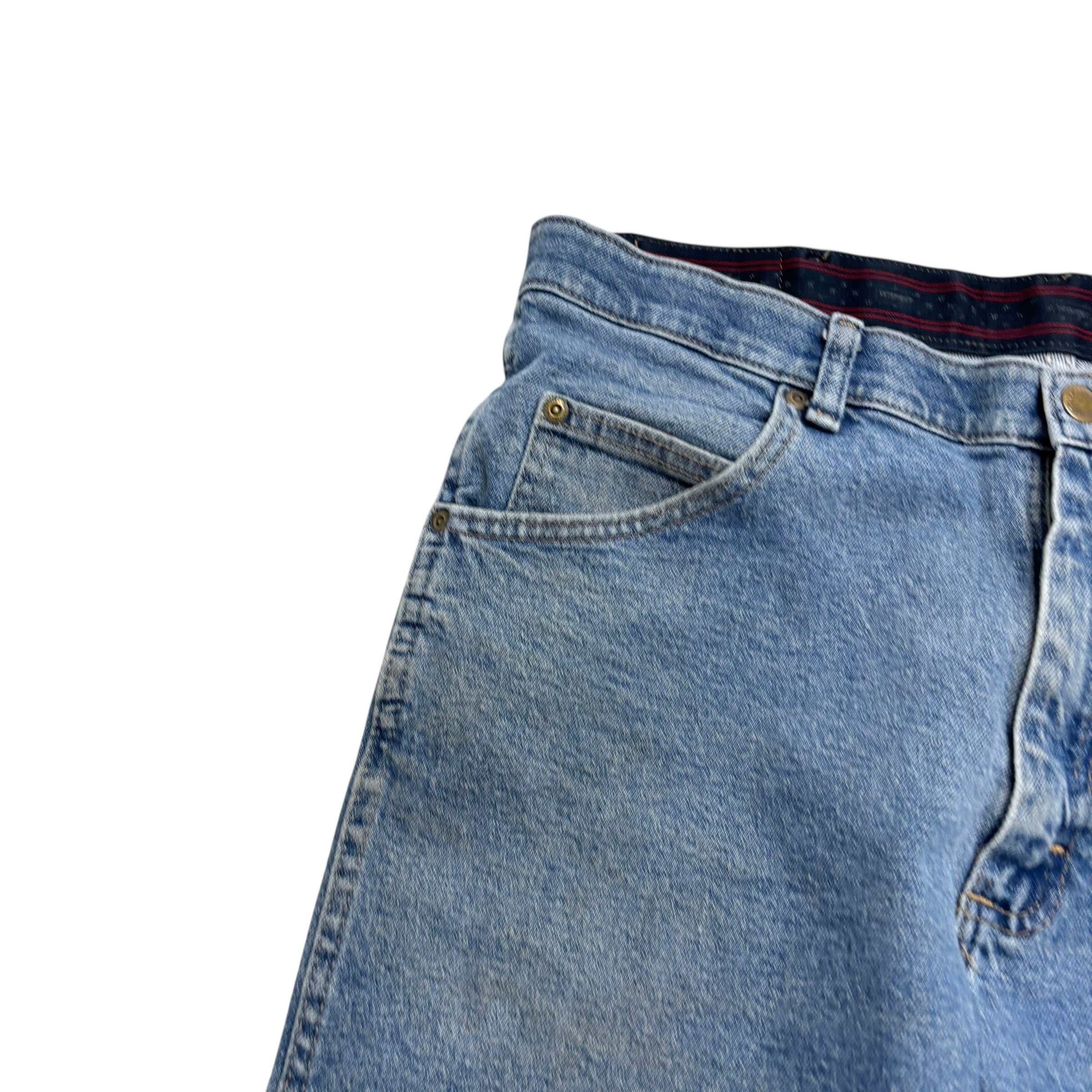 Wrangler Jeans W34 L29 Mens Mid Blue Regular Straight Fit Stretch Denim