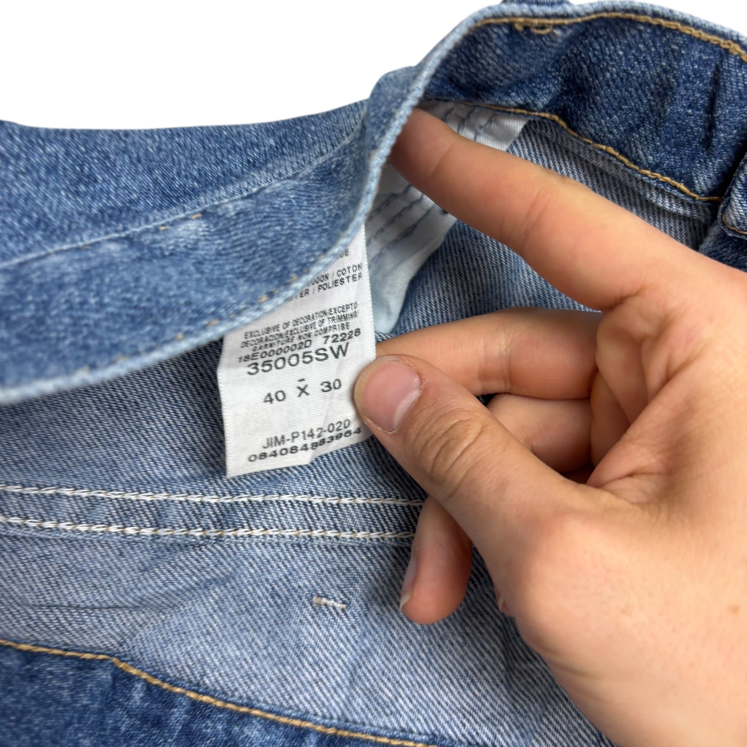 Wrangler Jeans W40 L30 Mens Mid Blue Relaxed Straight Fit Vintage Denim (E)