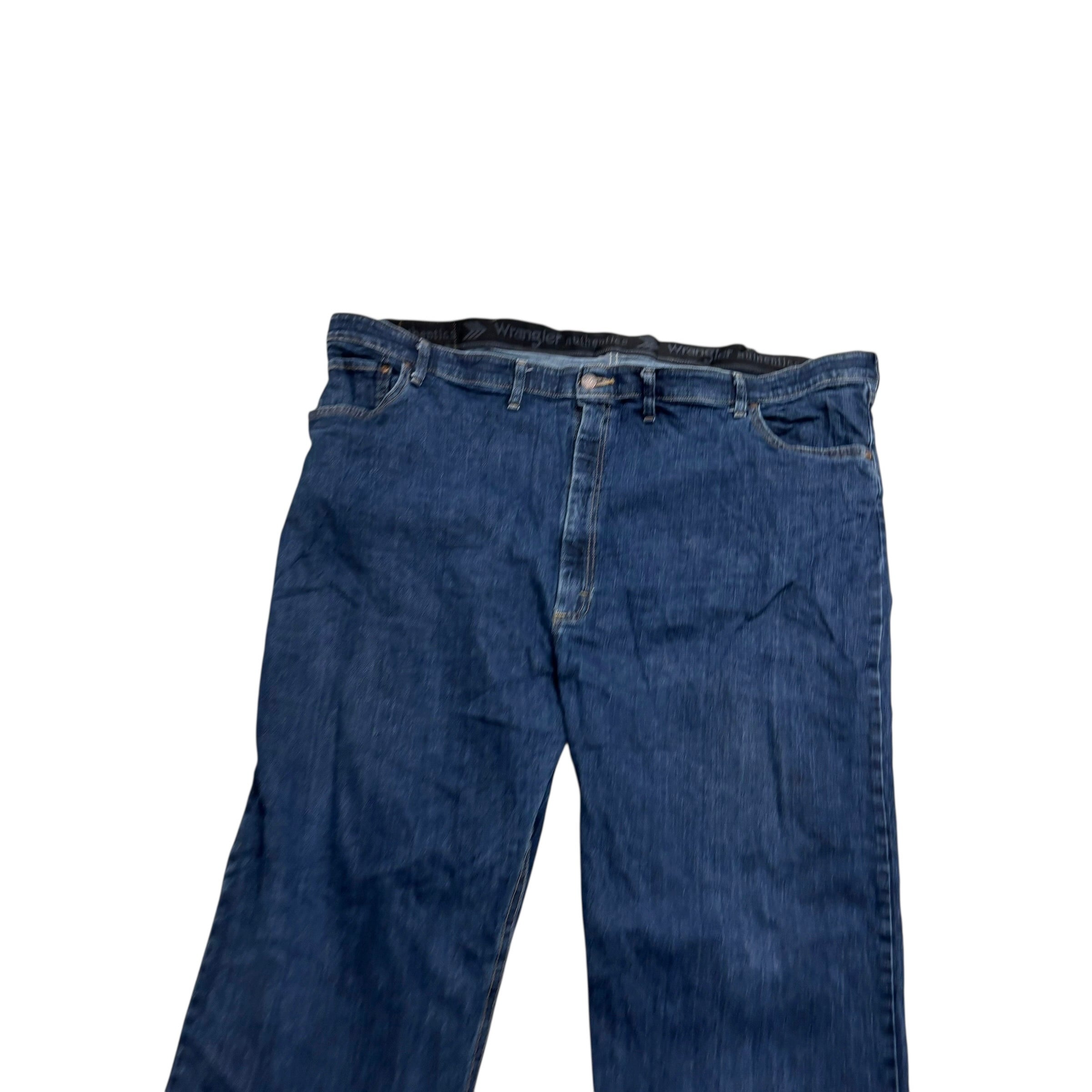 Wrangler Jeans W48 L34 Mens Dark Blue Regular Straight Fit Stretch Denim (E)