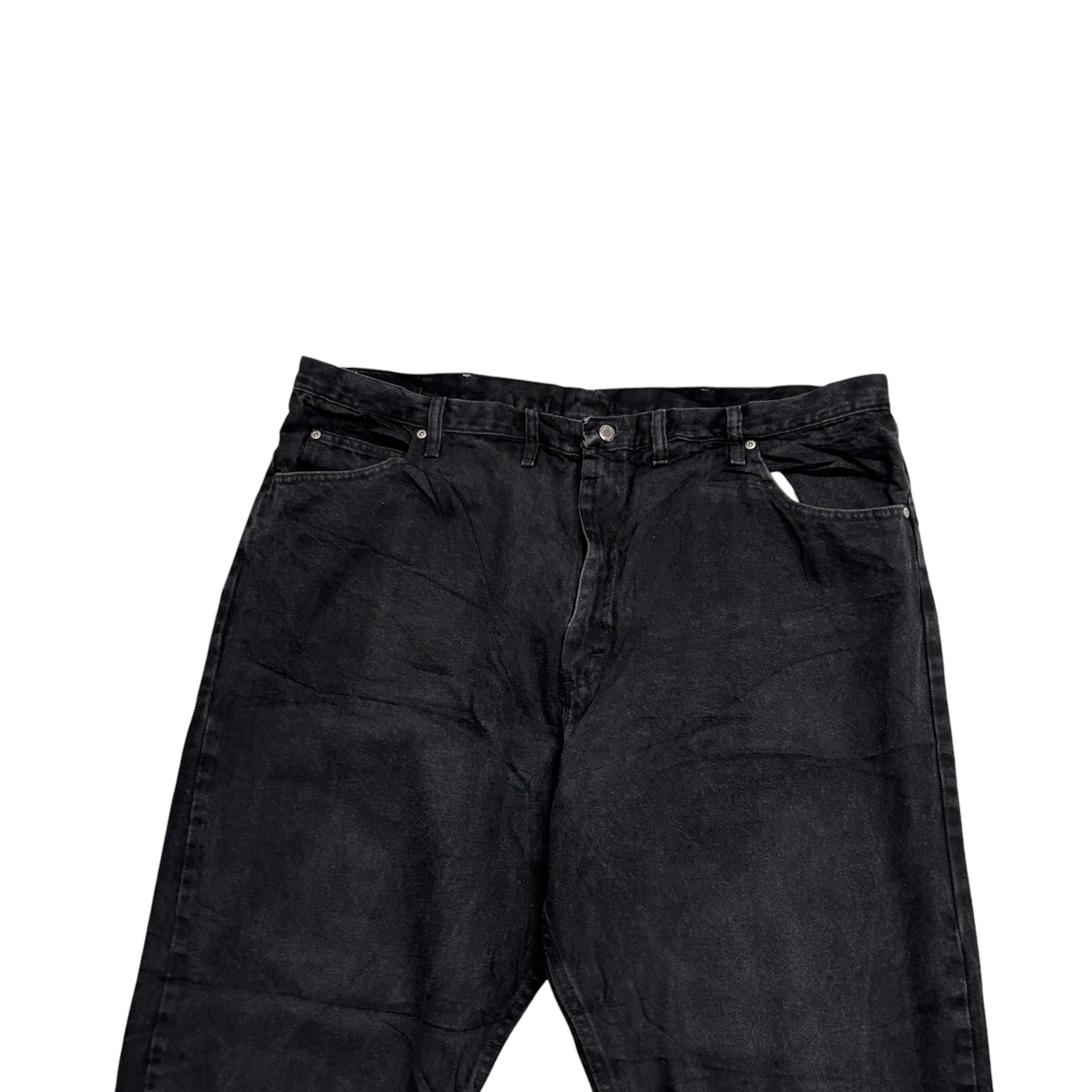 Wrangler Jeans W46 L32 Mens Black Relaxed Straight Fit Vintage Denim (E)