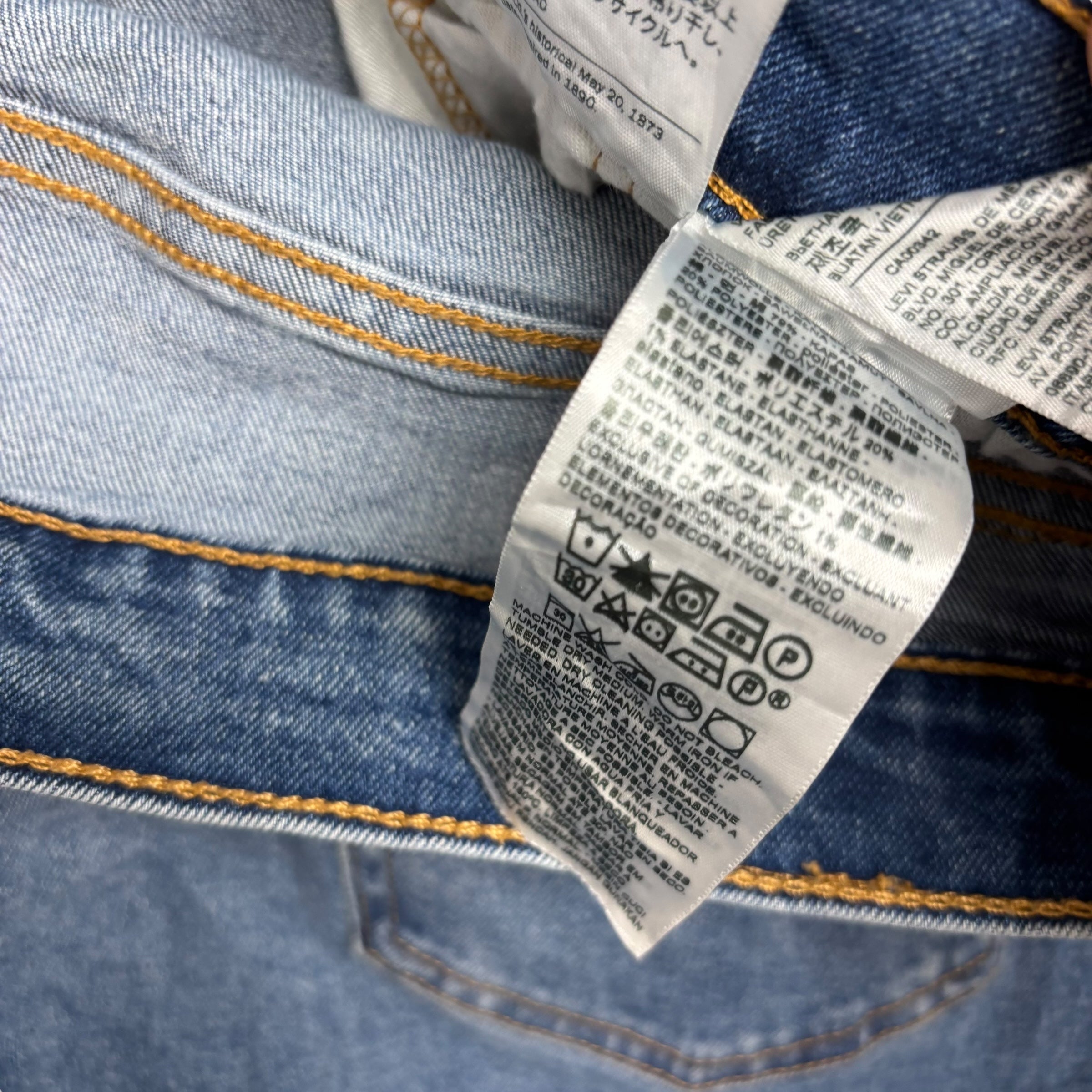Levis 502 Jeans W36 L32 Mens Mid Blue Regular Tapered Fit Stretch Denim