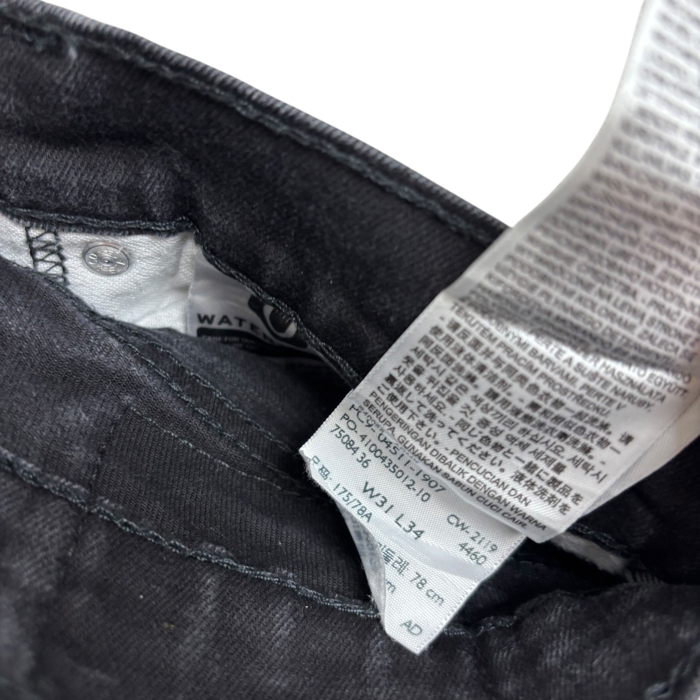 Levis 511 Jeans W30 L34 Mens Black Slim Fit Stretch Denim