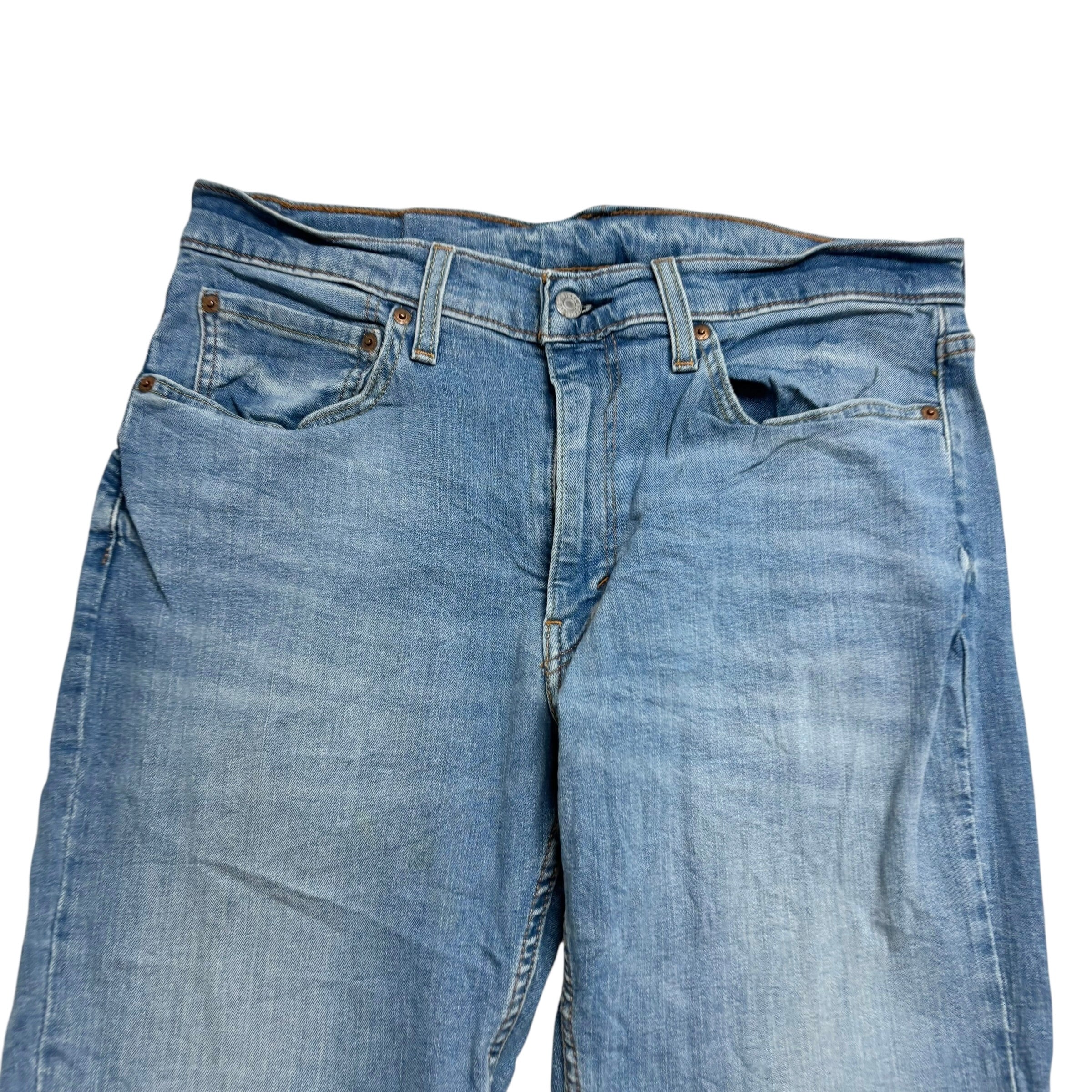 Levis 514 Jeans W34 L34 Mens Light Blue Regular Straight Fit Stretch Denim