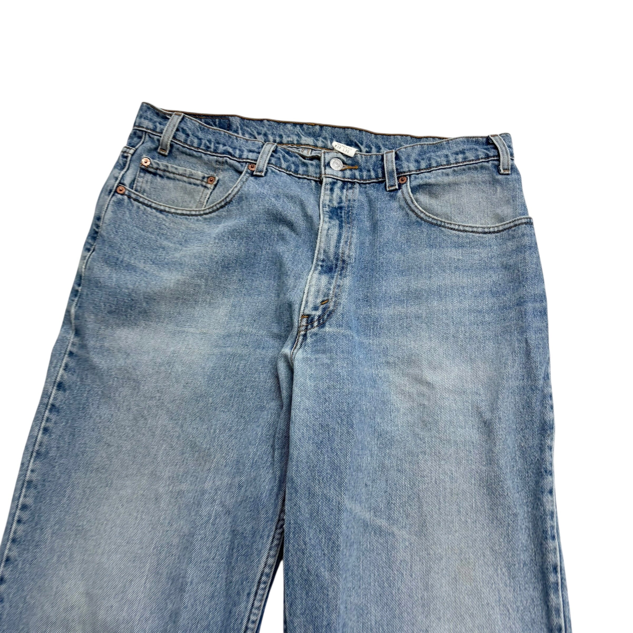 Levis 550 Jeans W36 L36 Mens Light Blue Relaxed Straight Fit Vintage Denim (F)