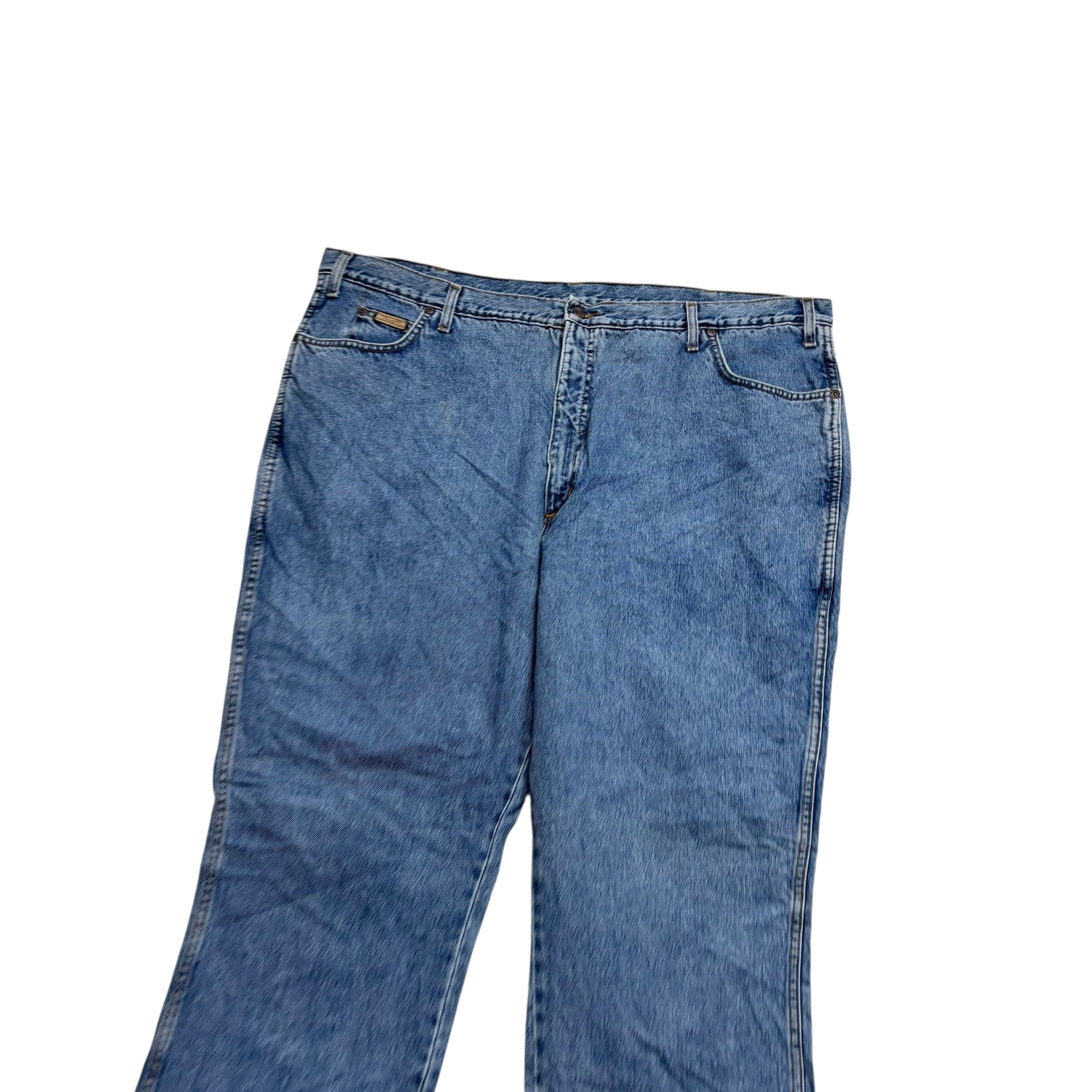 Wrangler Texas Jeans W46 L34 Mens Light Blue Regular Straight Fit Vintage (E)