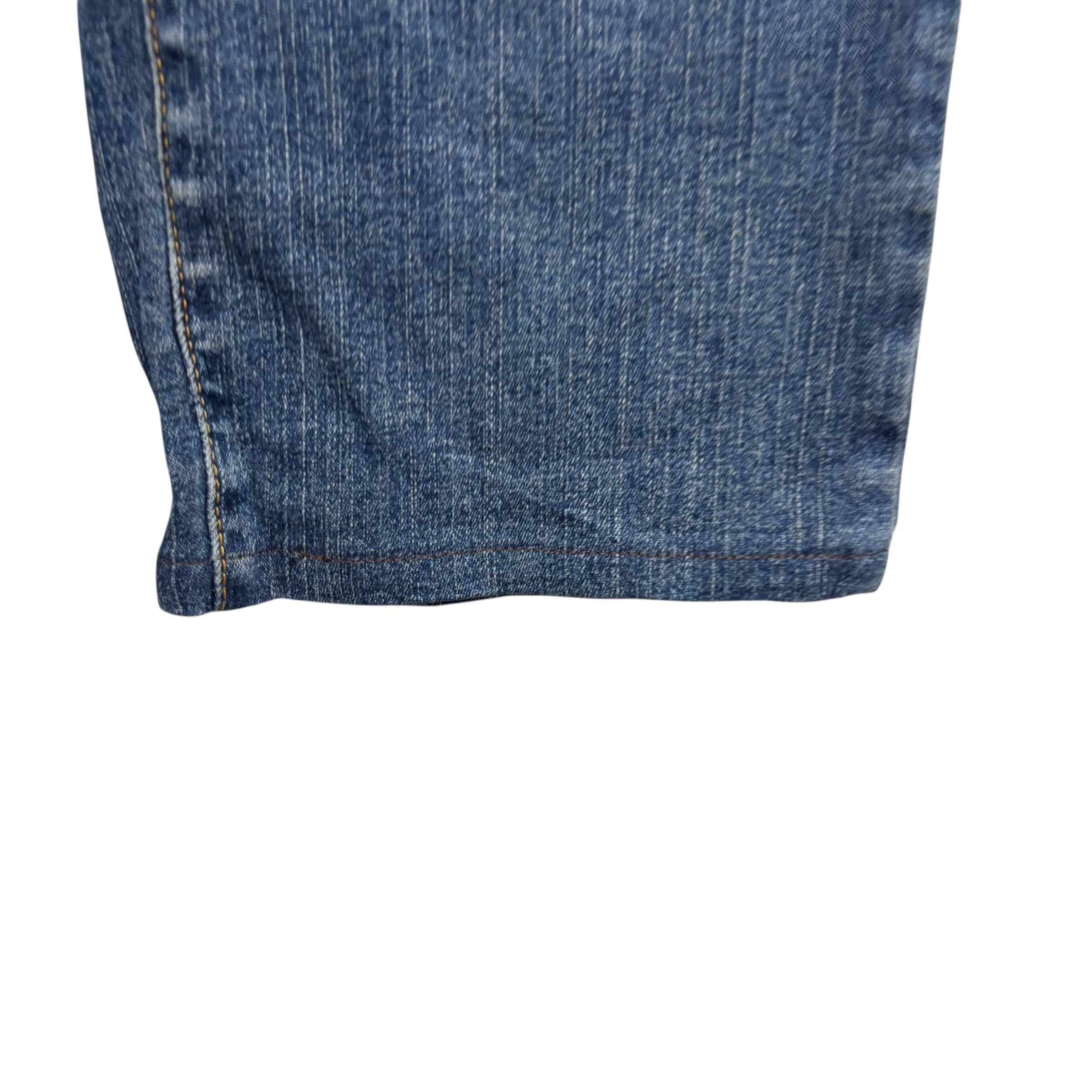 Levis 505 Jeans W33 L32 Womens Regular Straight Fit Mid Blue Stretch Denim (E)