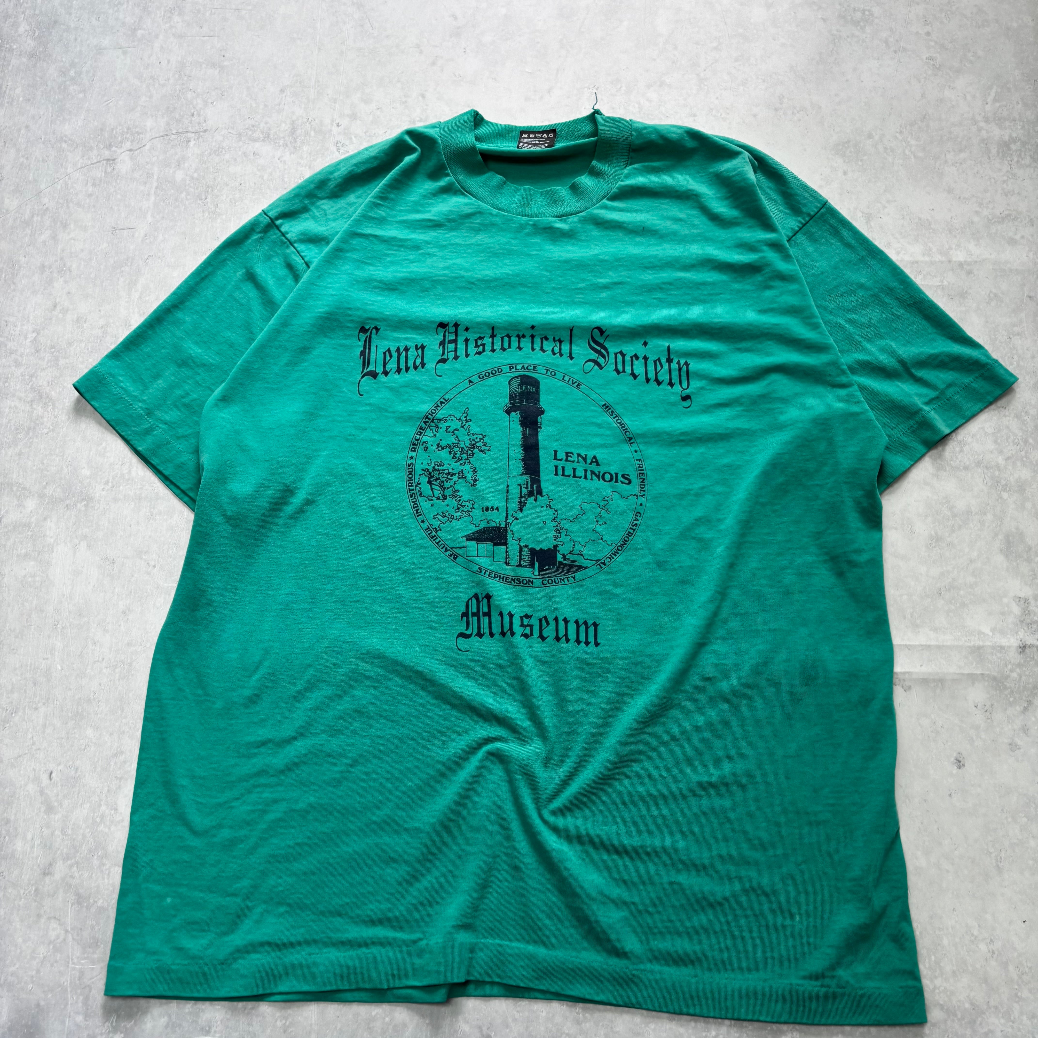 Vintage T Shirt Mens XL Green Single Stitch Graphic Print 90s Museum USA