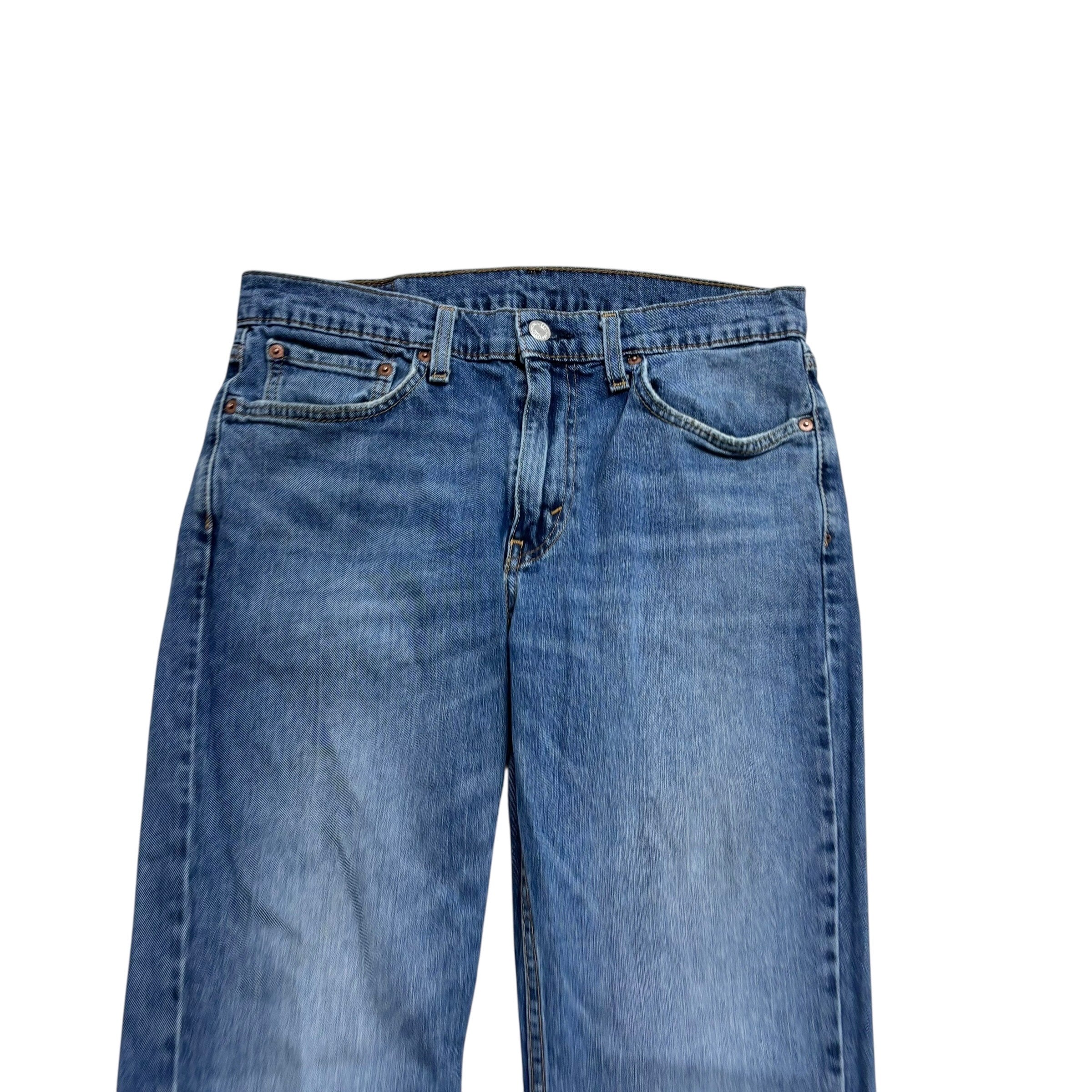 Levis 514 Jeans W32 L27 Mens Mid Blue Regular Straight Fit Stretch Denim (E)