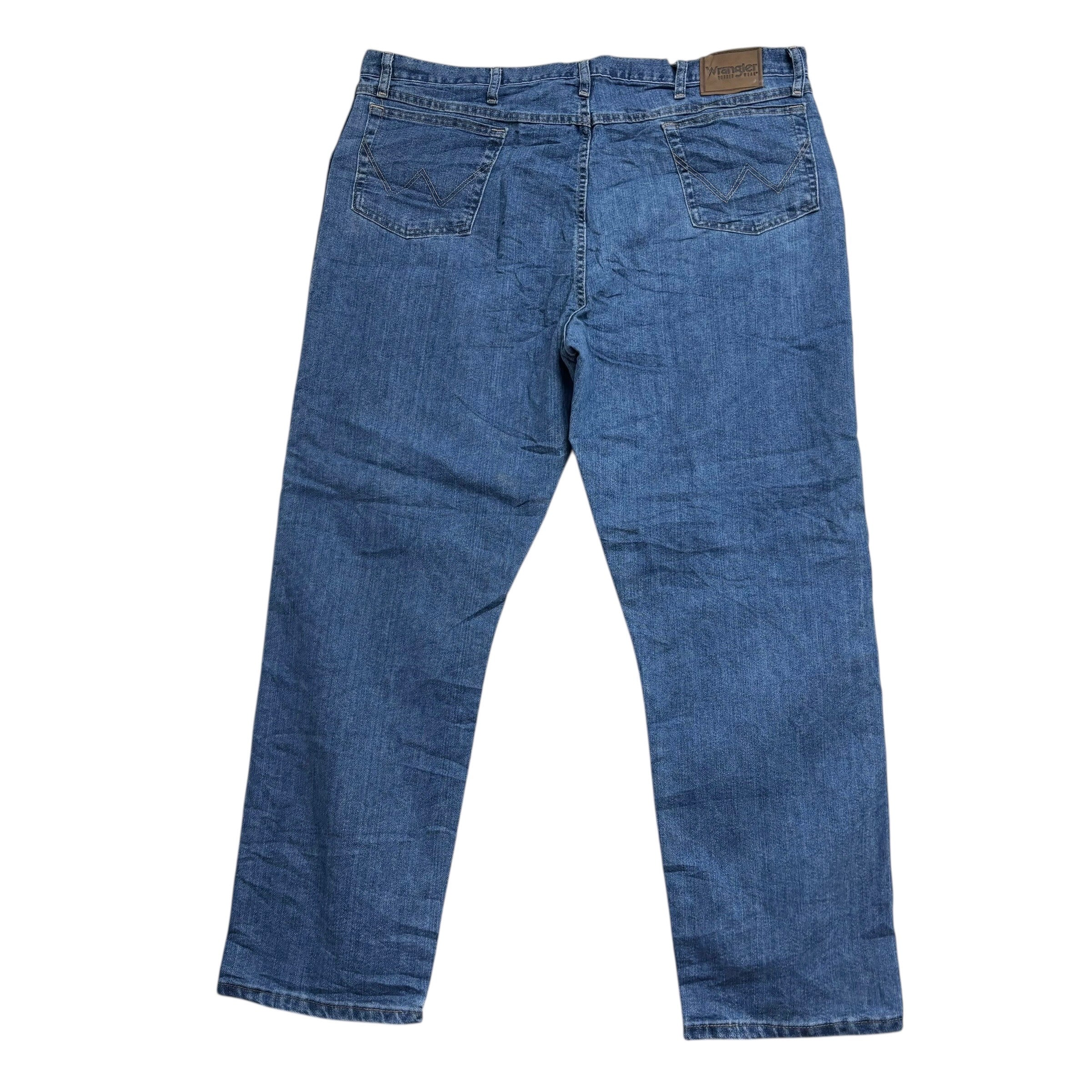 Wrangler Jeans W44 L32 Mens Mid Blue Relaxed Straight Fit Vintage Denim (E)