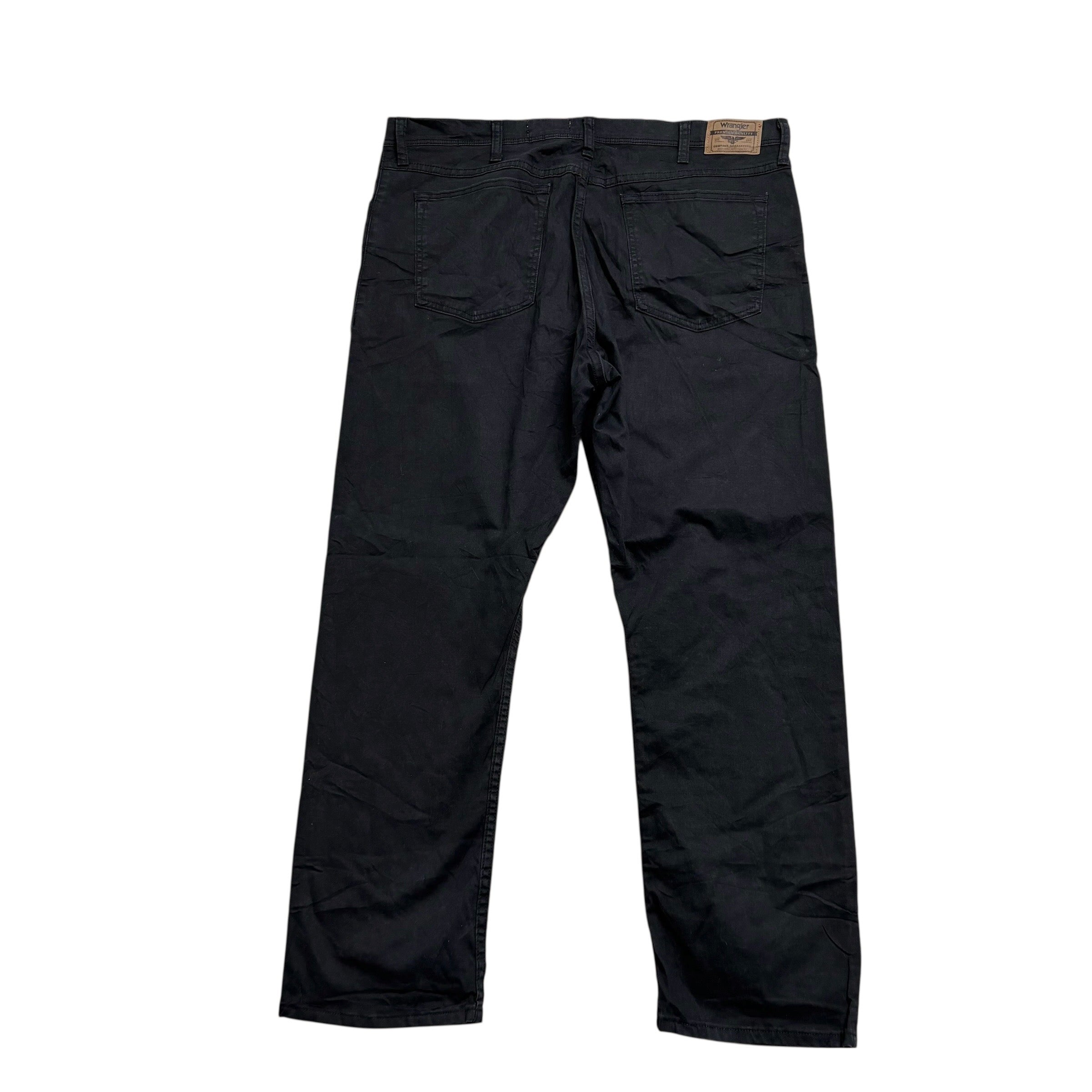 Wrangler Trousers W40 L30 Mens Black Regular Straight Fit Stretch Pants (E)