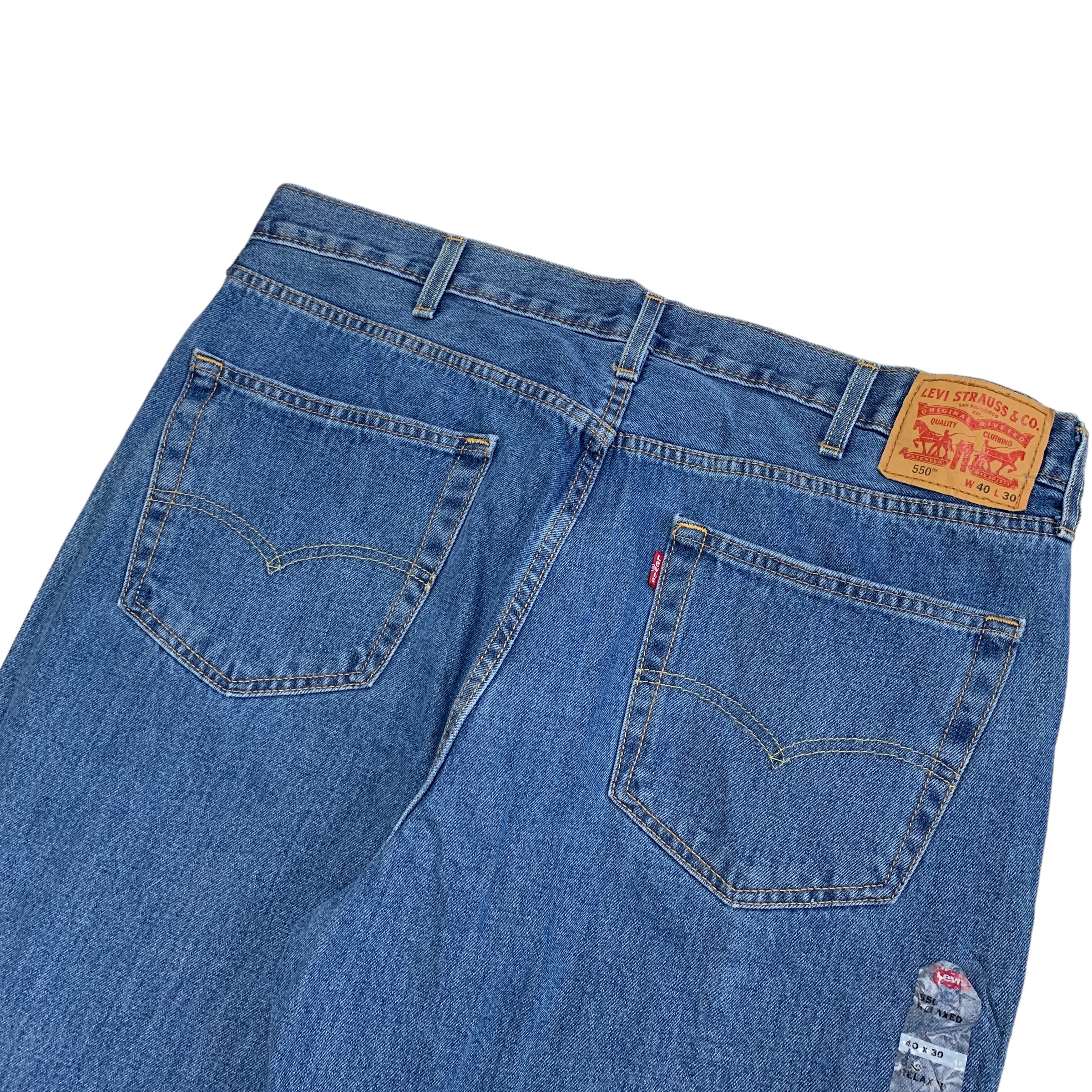 Levis 550 Jeans W40 L30 Mens Mid Blue Relaxed Straight Baggy Denim Unworn