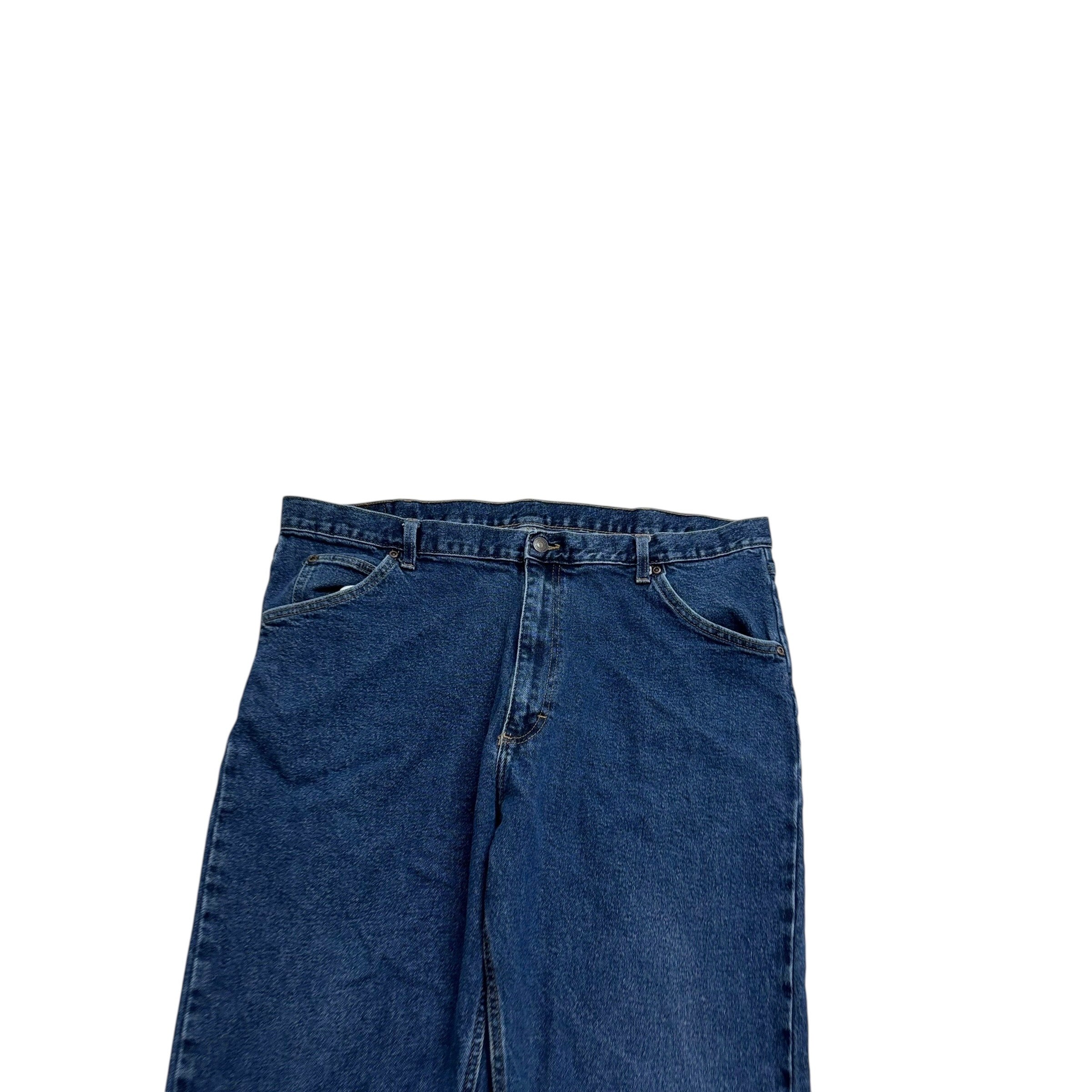 Wrangler Jeans W40 L29 Mens Dark Blue Regular Straight Fit Stretch Denim (E)