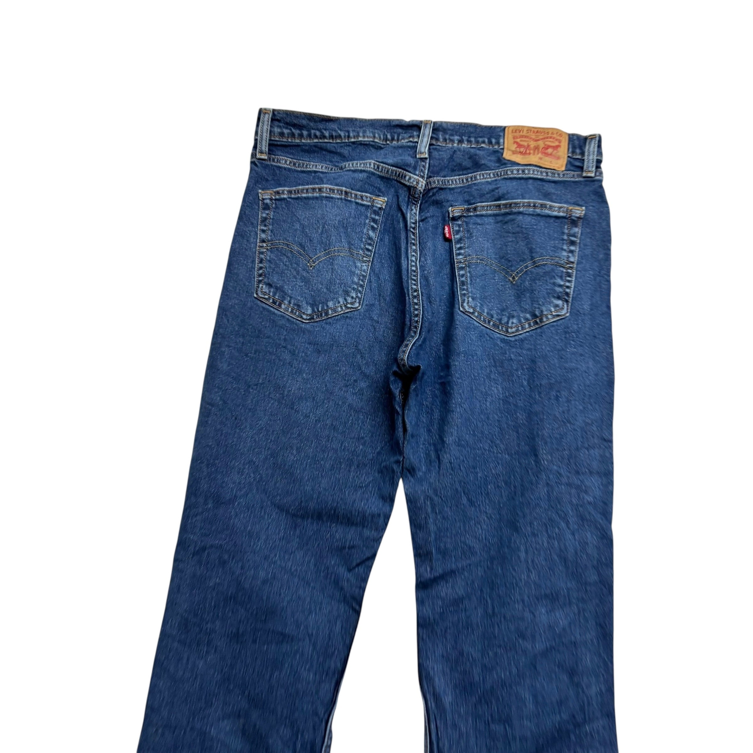 Levis 514 Jeans W34 L30 Mens Mid Blue Regular Straight Fit Stretch Denim (E)